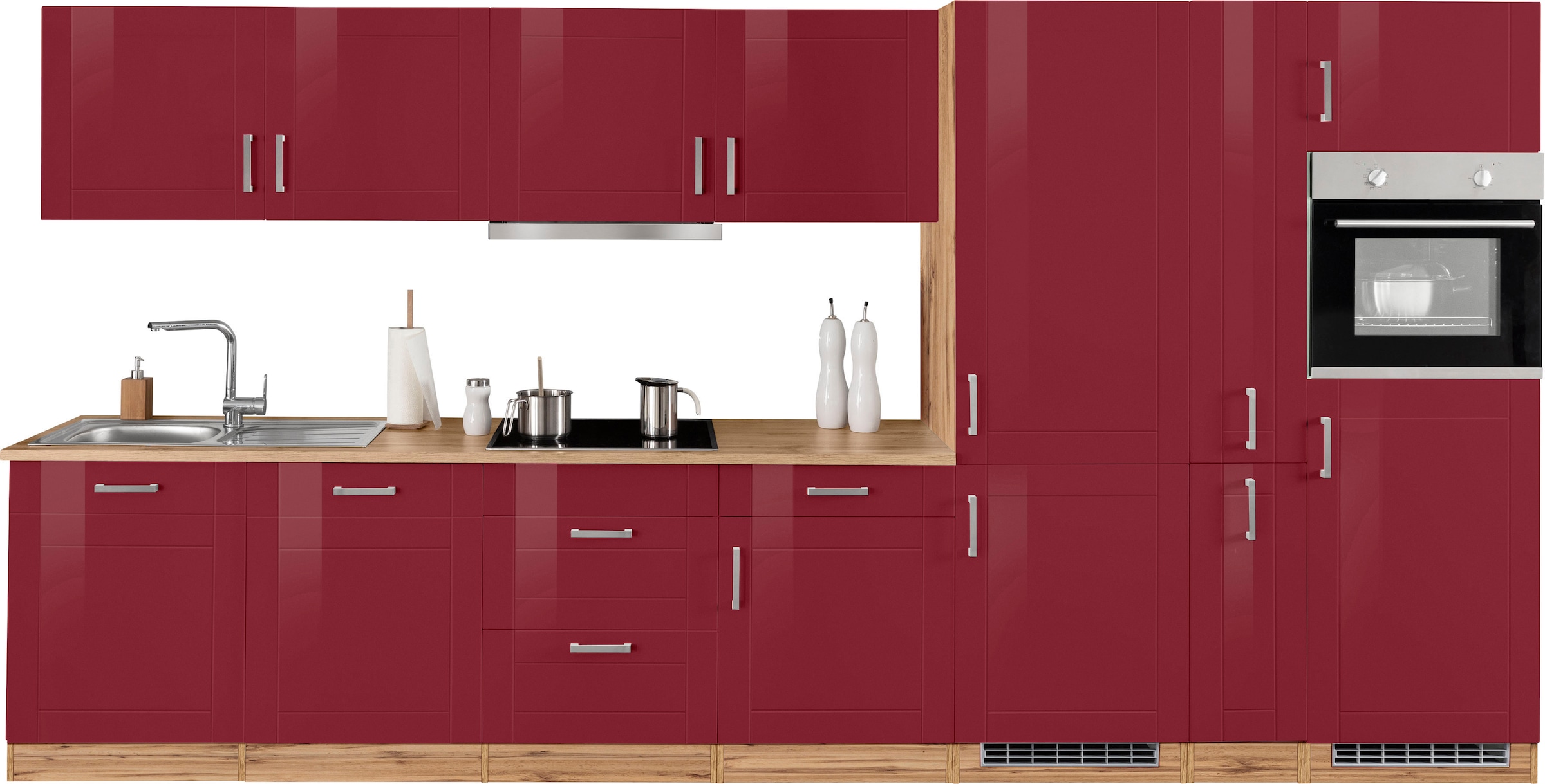 HELD MÖBEL Küchenzeile "Tinnum", mit E-Geräten, Breite 390 cm günstig online kaufen