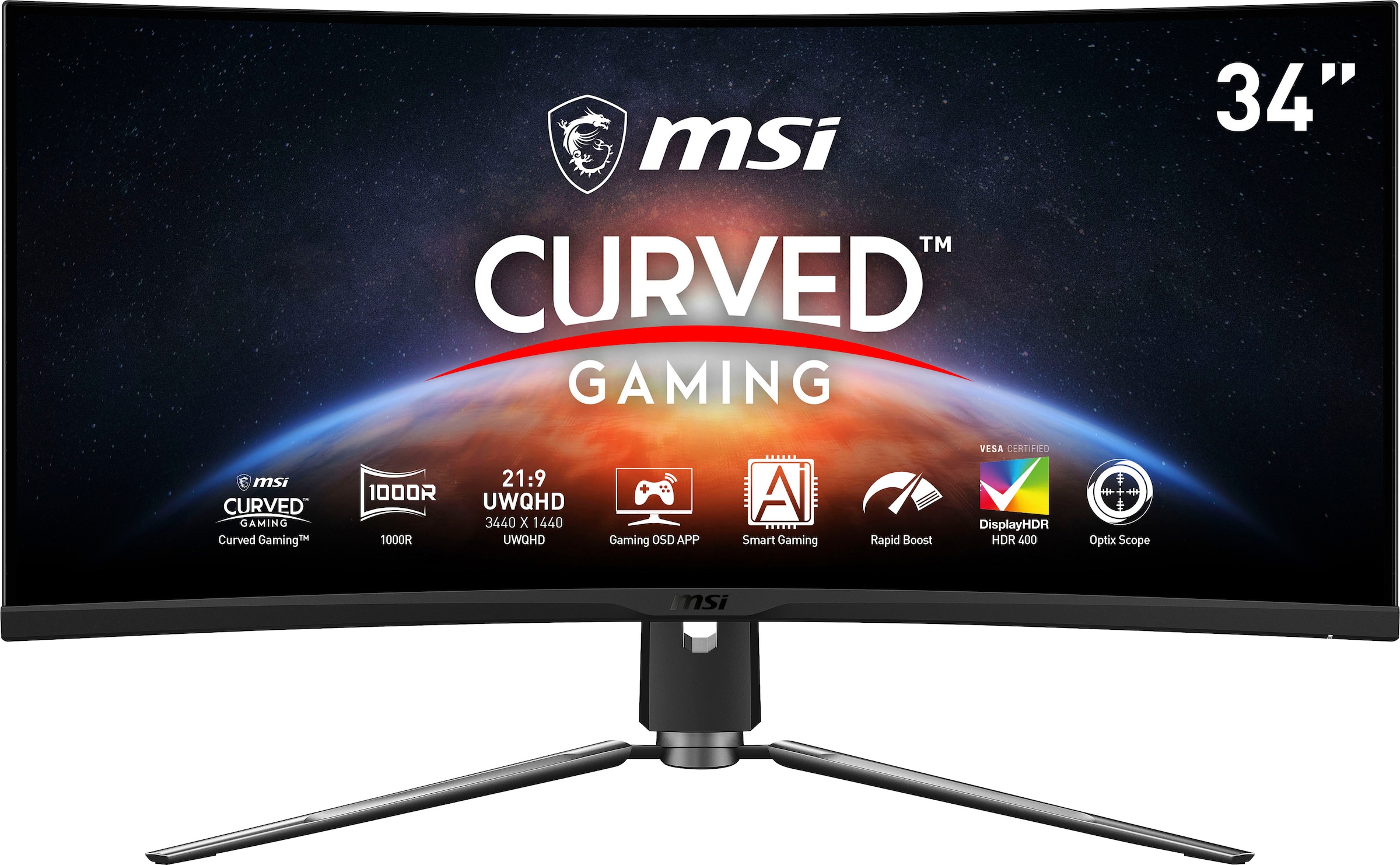 Curved-Gaming-LED-Monitor »MPG Artymis 343CQR«, 86 cm/34 Zoll, 3440 x 1440 px, UWQHD,...