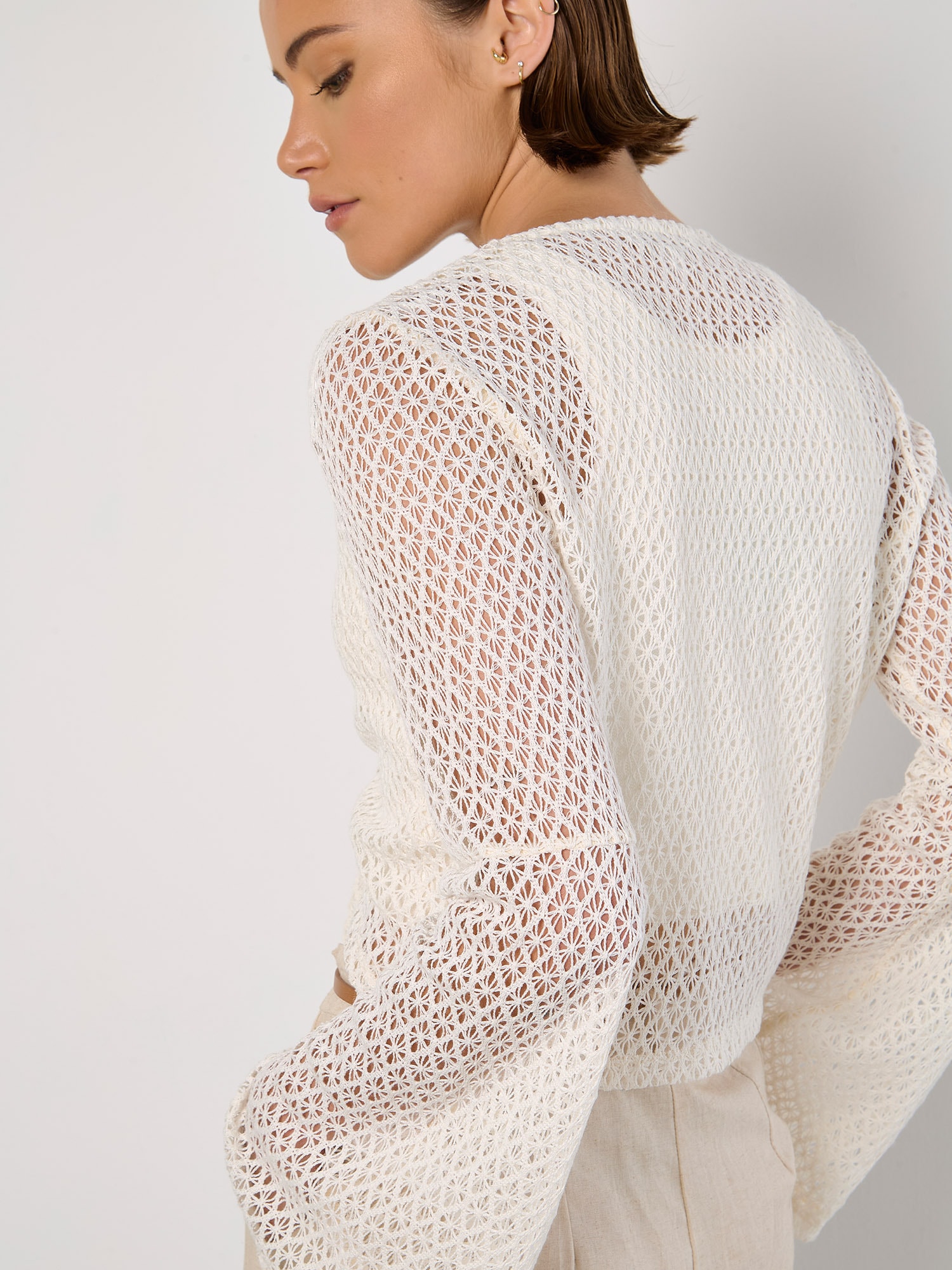Apricot Rautenstrickjacke »Strickjacke« zum Knoten