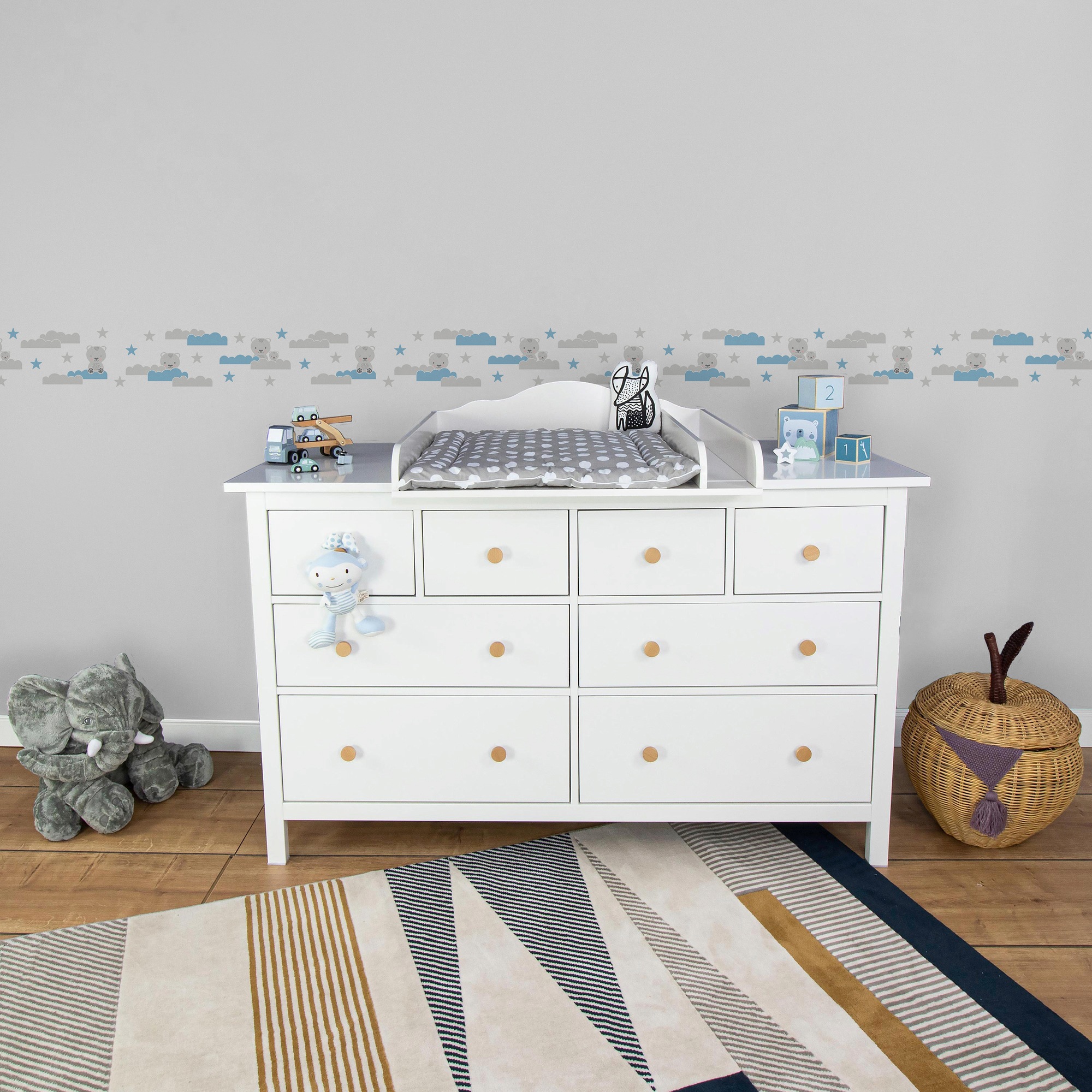 A.S. Création Bordüre »Dreamy Bears«, Motiv-abstrakt-naturalistisch, Kindertapete Tapete für Baby- und Kinder Borte Flur Design Wandtapete