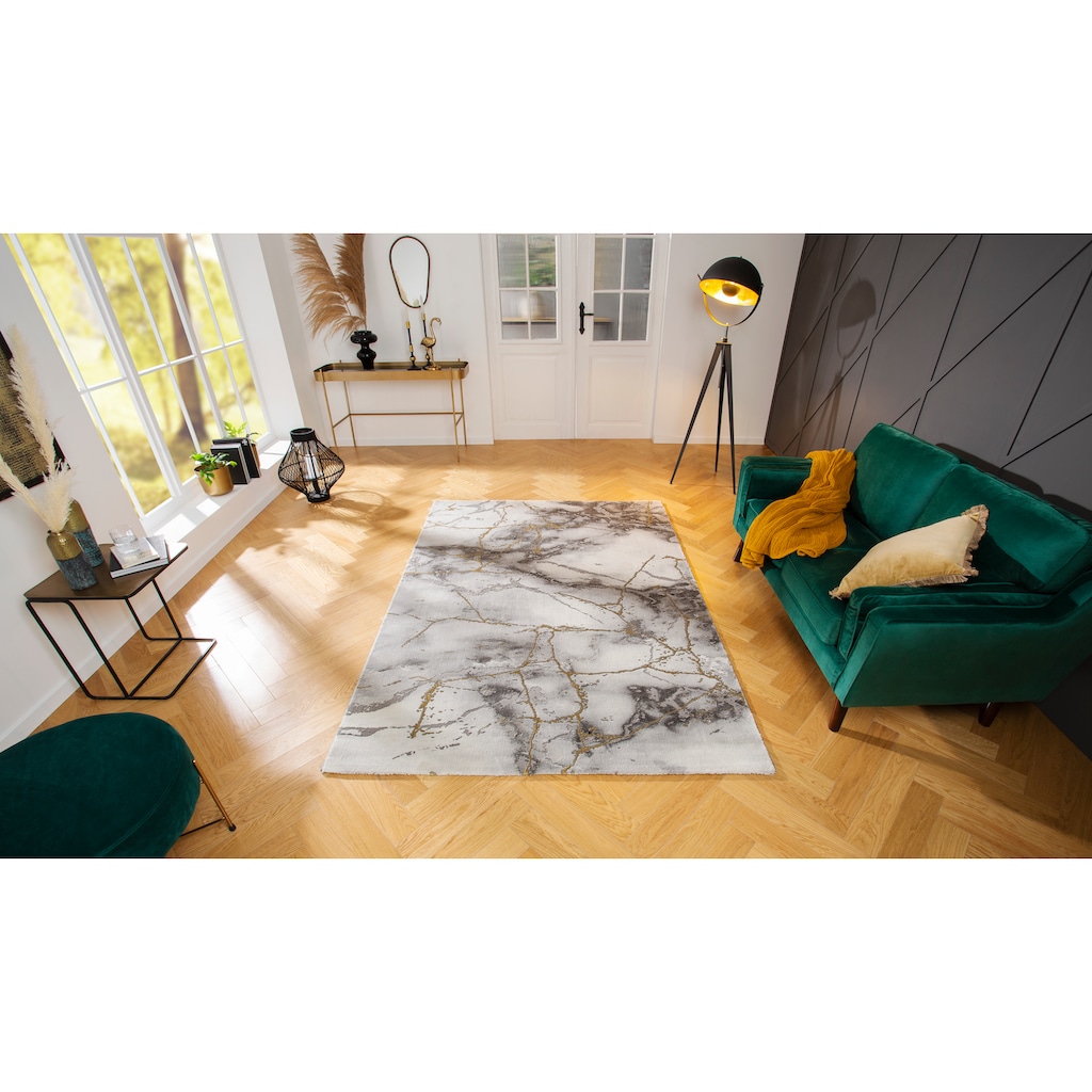 Leonique Teppich »Juliet«, rechteckig, 12 mm Höhe, modernes Marmor-Design, Kurzflor, pflegeleicht, weich