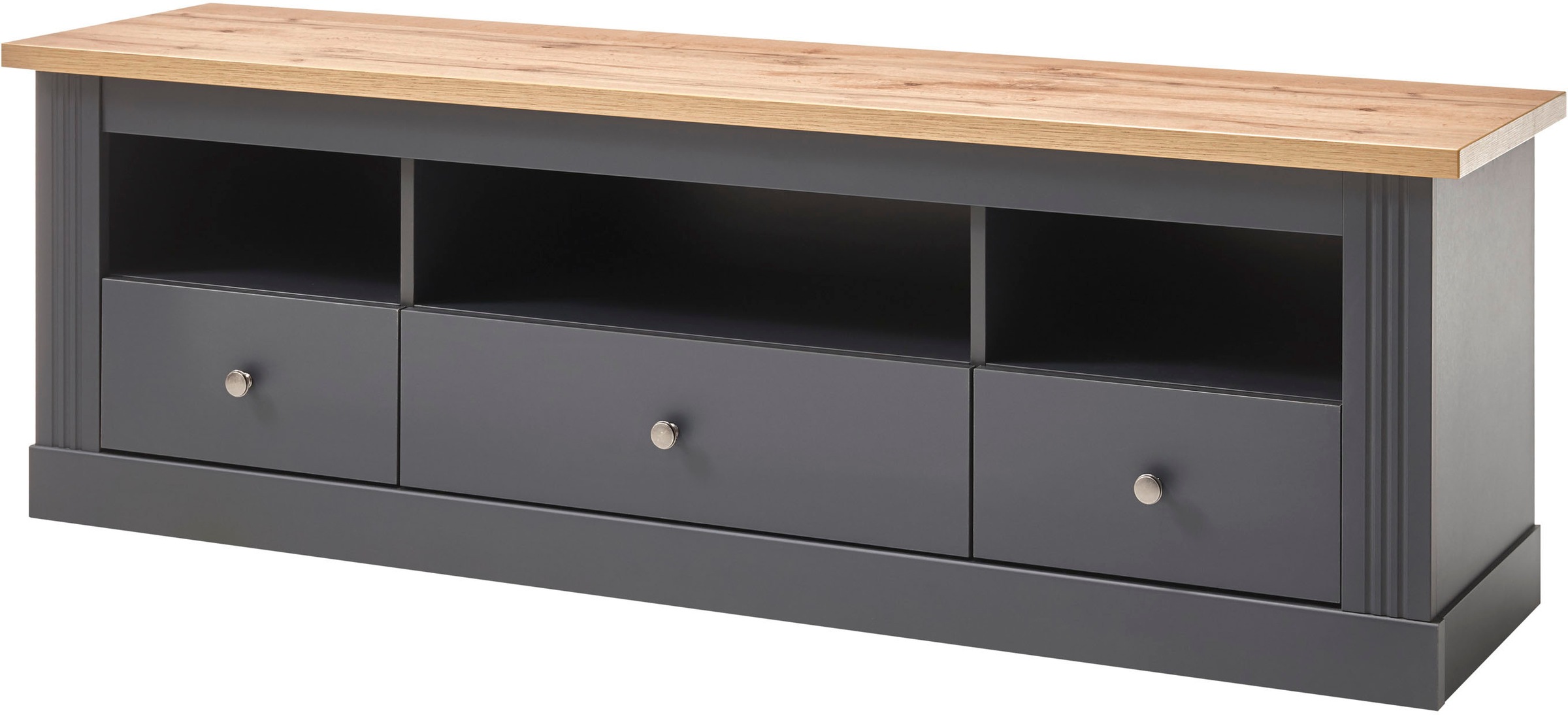 OTTO home Lowboard "Westminster, TV-Unterteil im Landhausstil, Kommode, TV-Schrank" Metallgriffe, viel Stauraum, in 2 Farben & drei Größen erhältlich