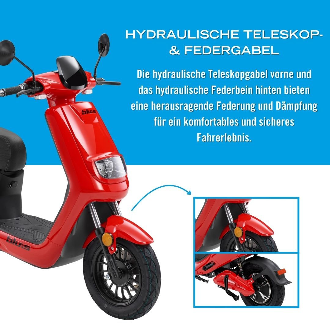 Blu:s E-Mofaroller »XT2000«, bis zu 59 km Reichweite, mit Straßenzul., 2 Sitzplätze, für Erwachsene