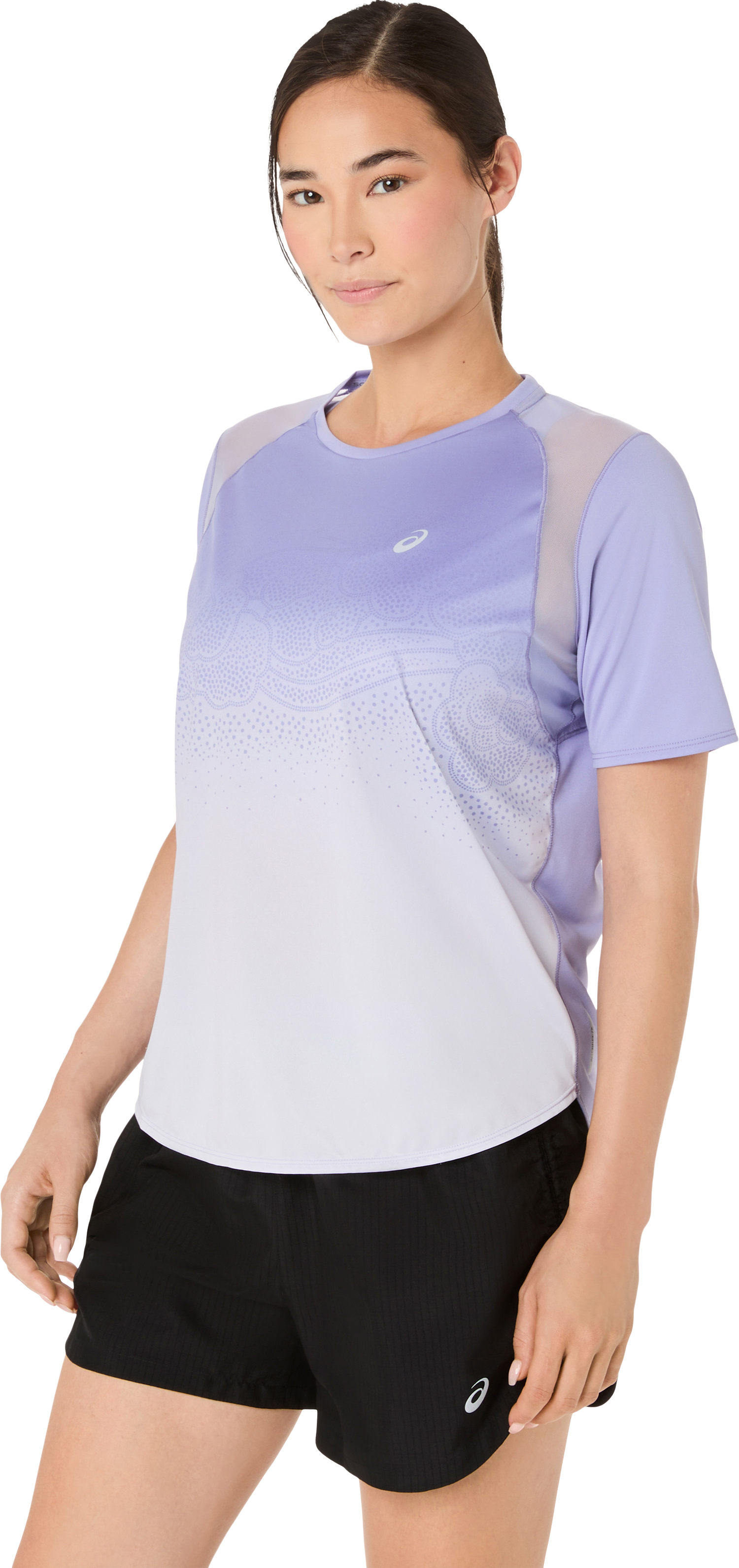 Thumbnail - Asics Laufshirt "ROAD FADE SS TOP" für verschiedene Jahreszeiten, mit Grafik-Print, mit Mesh-Einsätzen