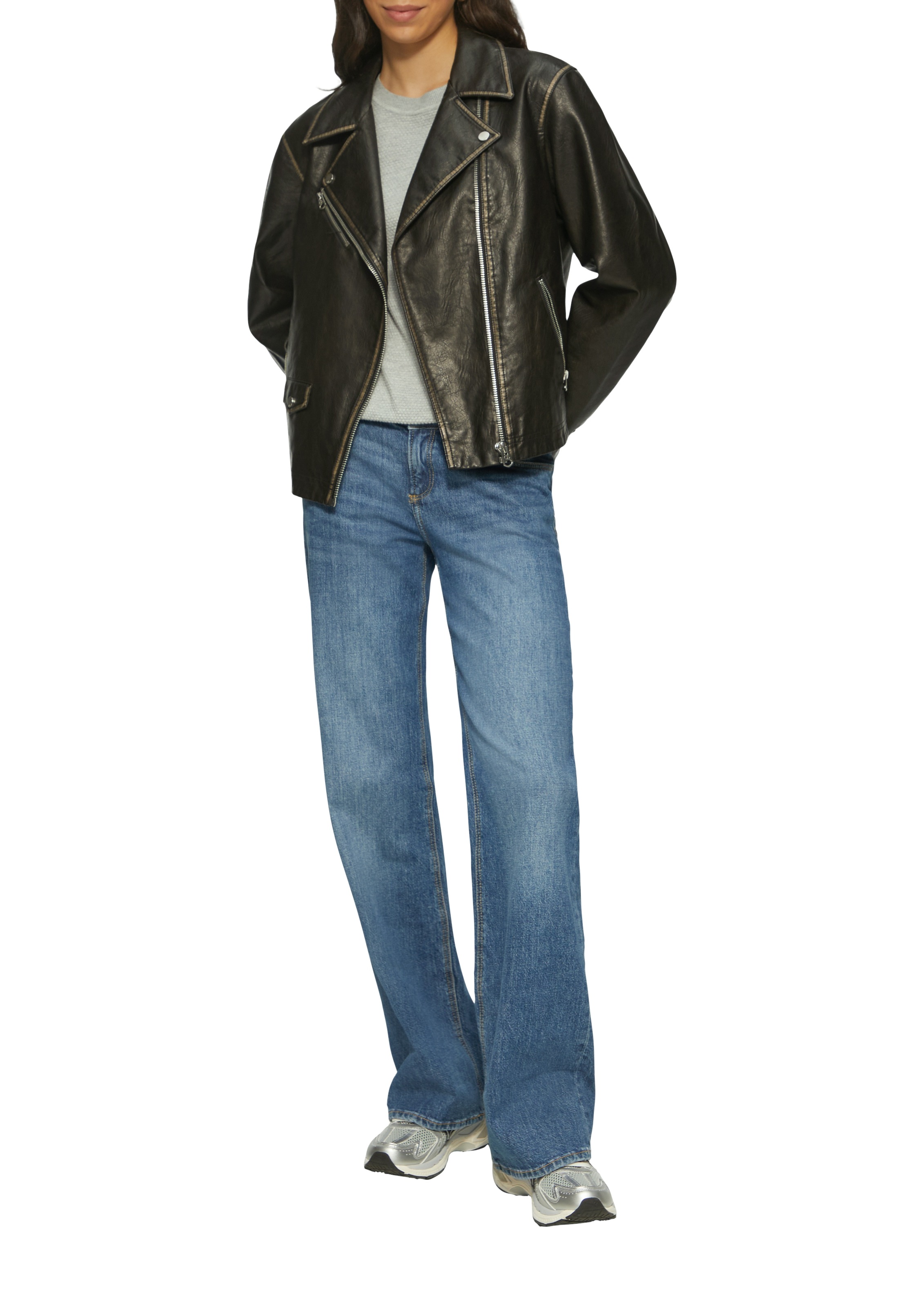 QS Rundhalspullover in Strick-Optik günstig online kaufen