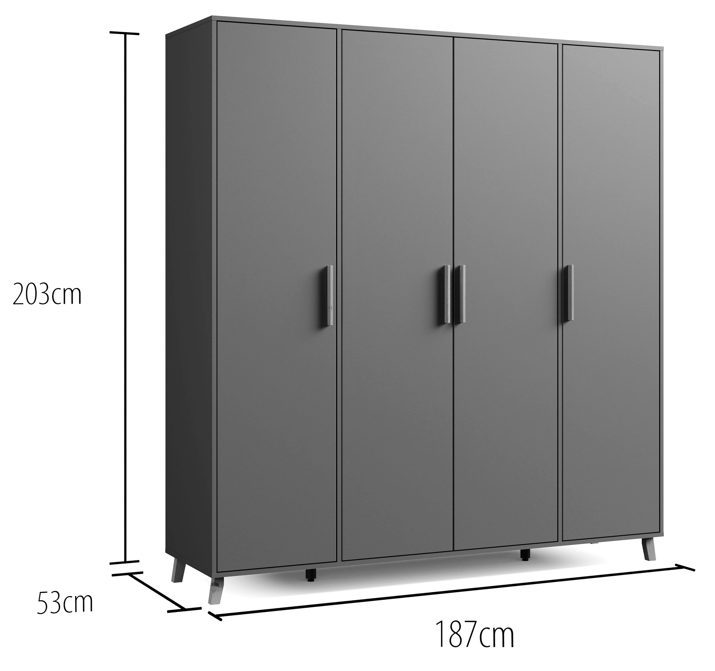 rauch Drehtürenschrank »Kleiderschrank Schrank Garderobe Wäscheschrank SHINJO«, (in 3 verschiedenen Ausstattungen BASIC/CLASSIC/PREMIUM), Griffe und Füße aus Massivholz, viel Stauraum MADE IN GERMANY