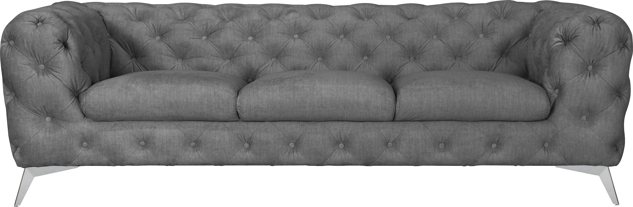 Leonique Chesterfield-Sofa "Glynis", aufwändige Knopfheftung, moderne Chesterfield Optik, Fußfarbe wählbar