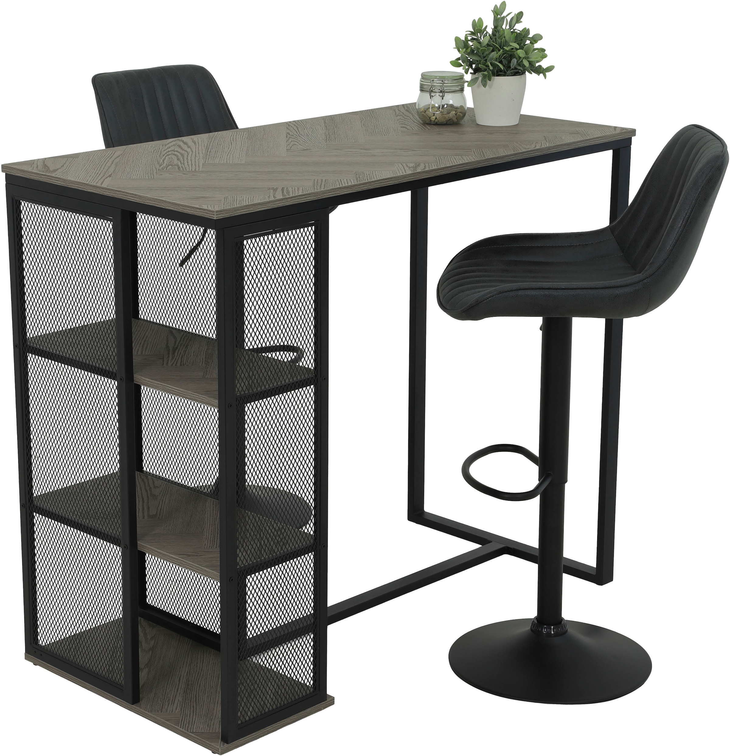 HELA Barhocker »SABINE«, (Set), drehbar,höhenverstellbar mit Gasdruckfeder,Vintage-Optik