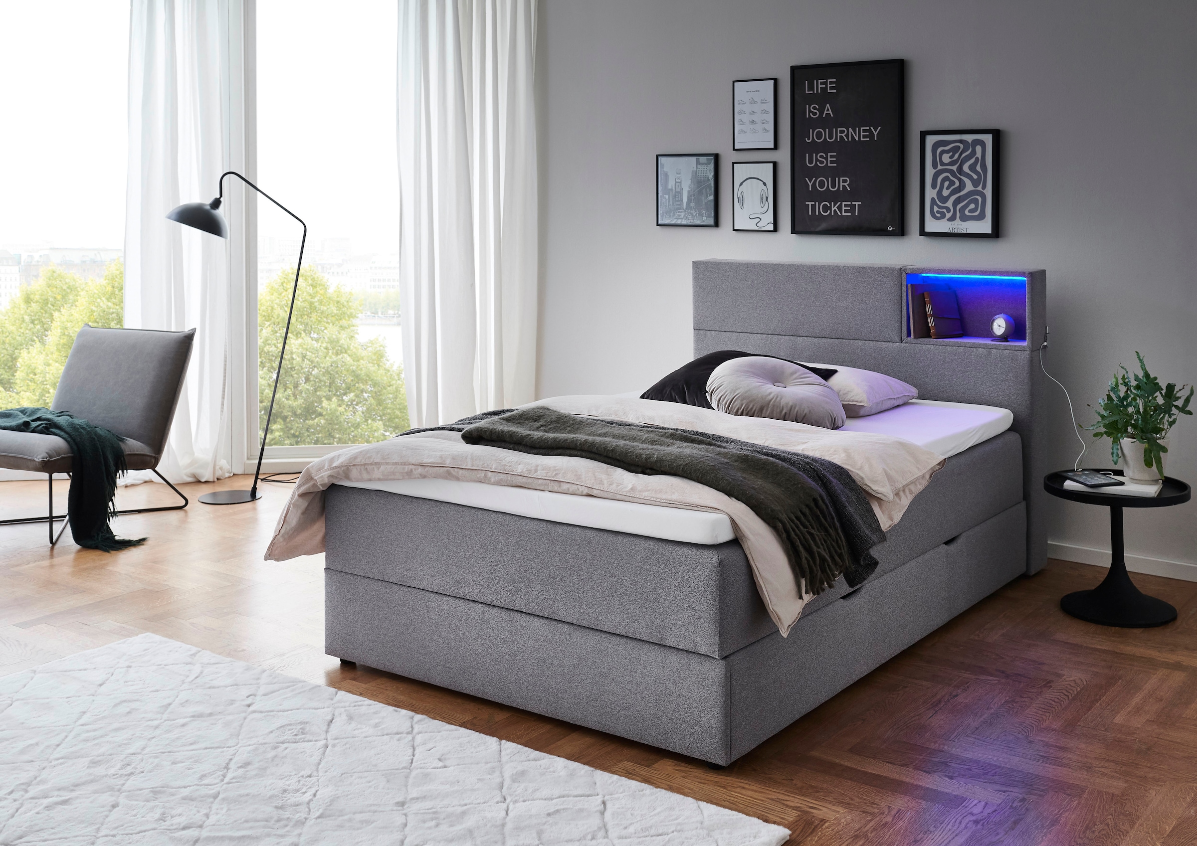 meise.möbel Boxspringbett "Caja mit Bettkasten und Topper", mit LED ausgest günstig online kaufen