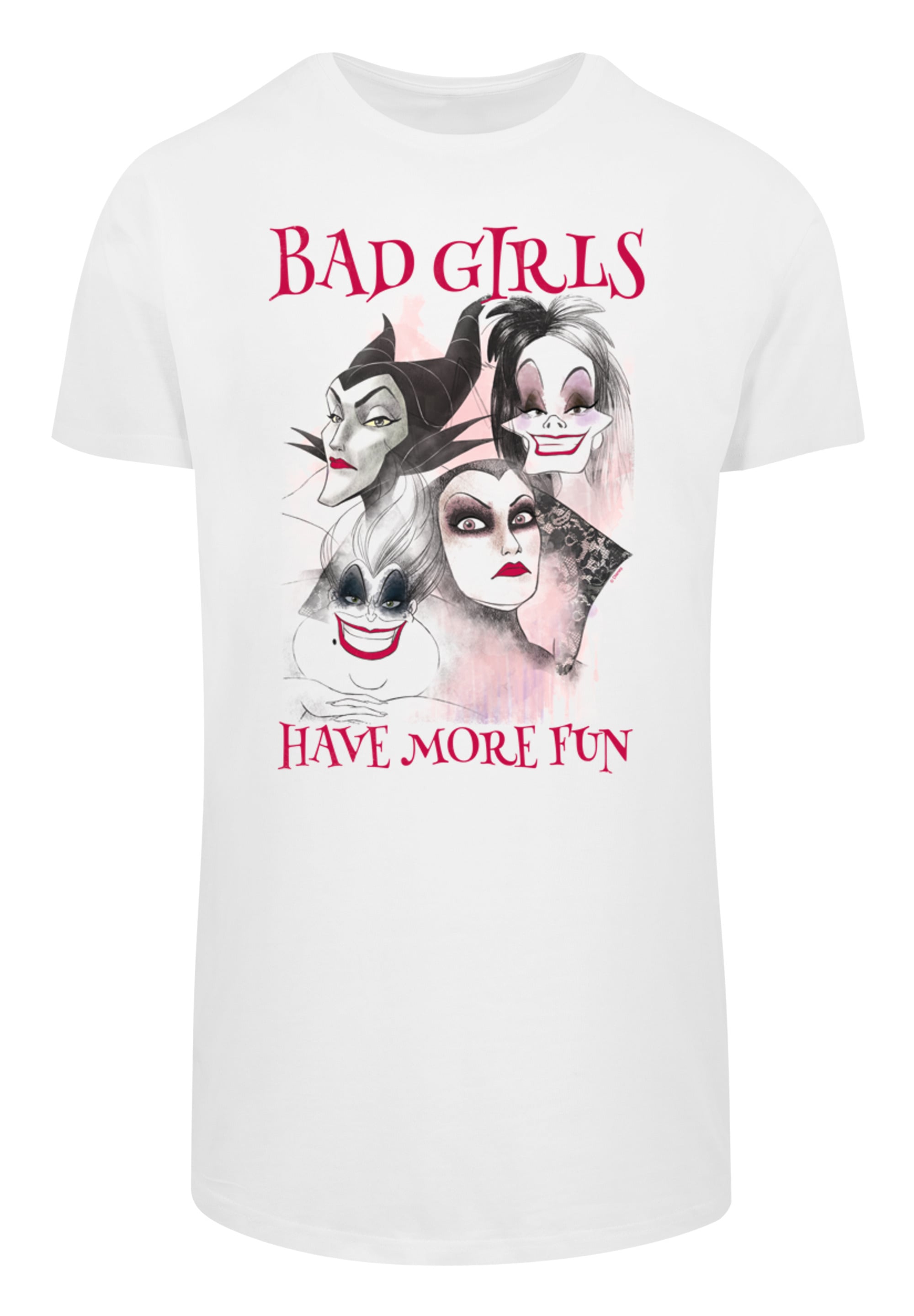 F4NT4STIC T-Shirt »Long Cut T-Shirt 'Disney Bad Girls Have More Fun'«, Herren,Premium Merch,Lang,Longshirt,Bedruckt