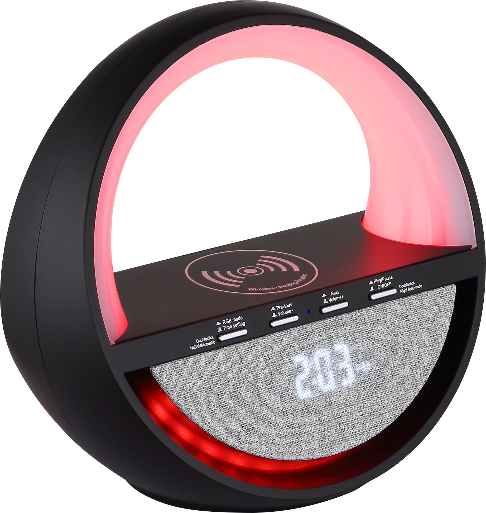 GLOBO LIGHTING Tischleuchte »SOUNDRA« LED-Modul 1 Stk. RGB Tischleuchte mit Touchdimmer, Bluetooth & Akku, USB-C