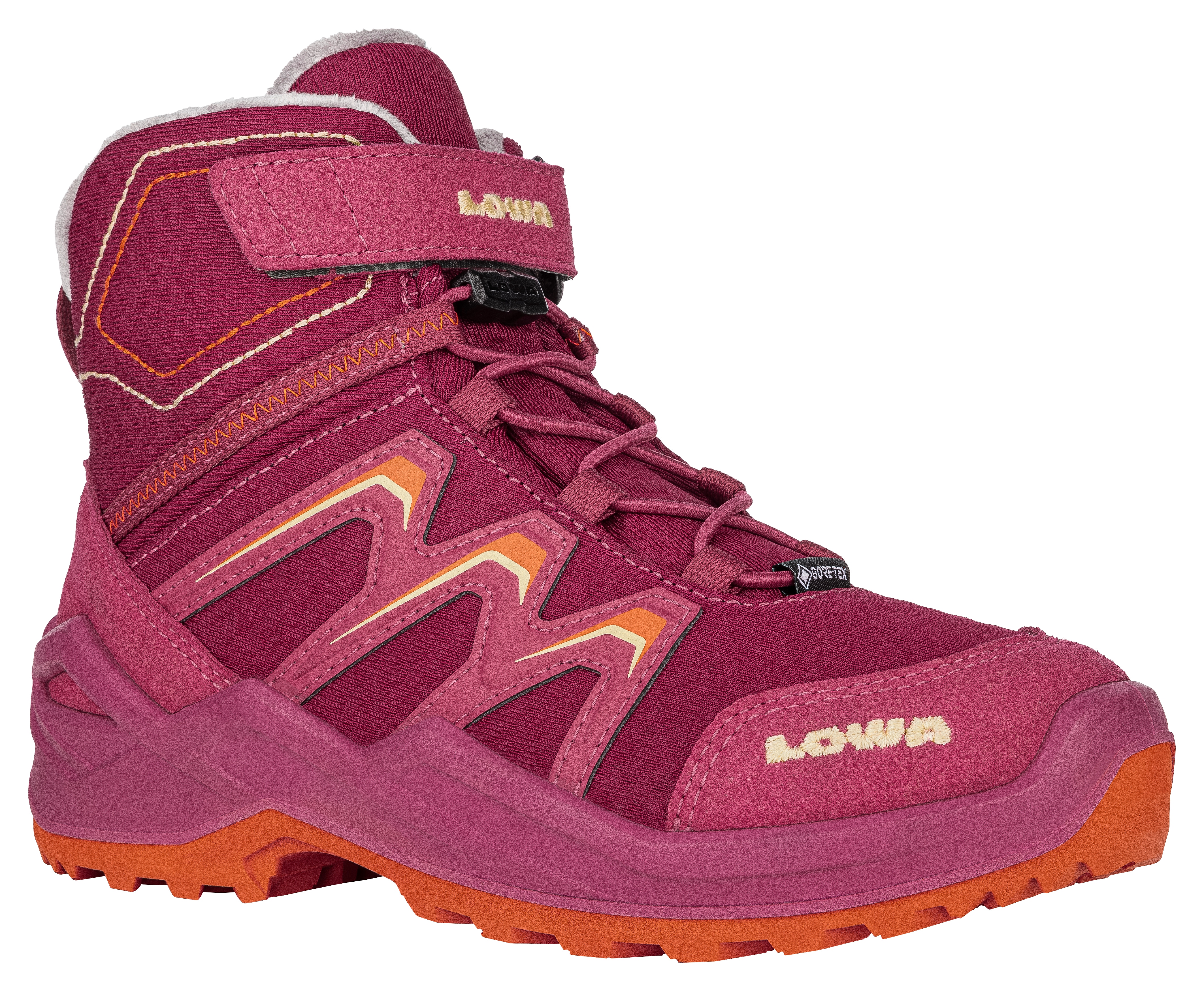 Lowa Winterstiefel "MADDOX WARM GORE-TEX MID JR" mit Klettverschluss, profilierte Gummilaufsohle, wasserdicht