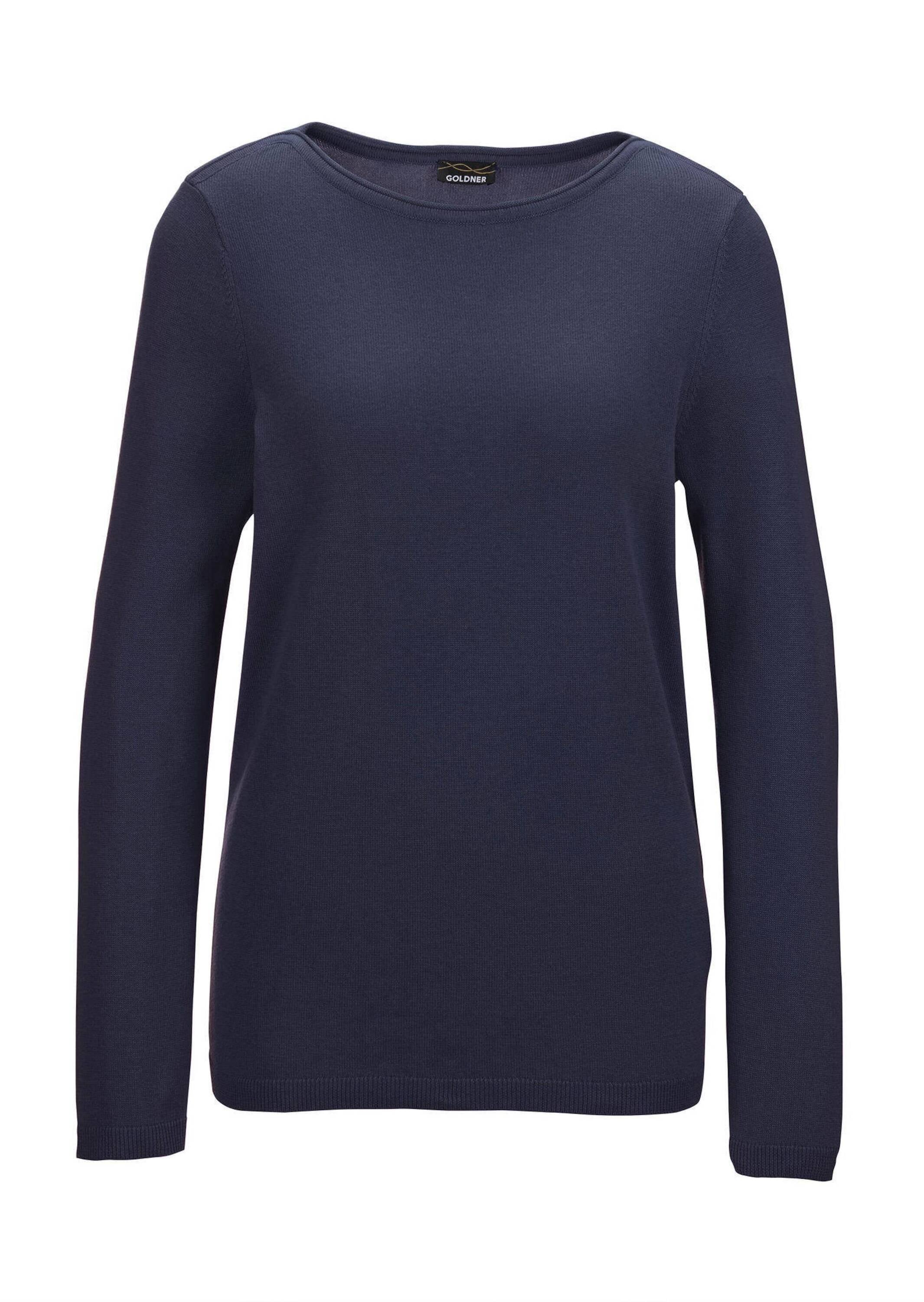 GOLDNER Strickpullover "Kurzgröße Baumwoll-Pullover, U-Boot-Ausschnitt" günstig online kaufen