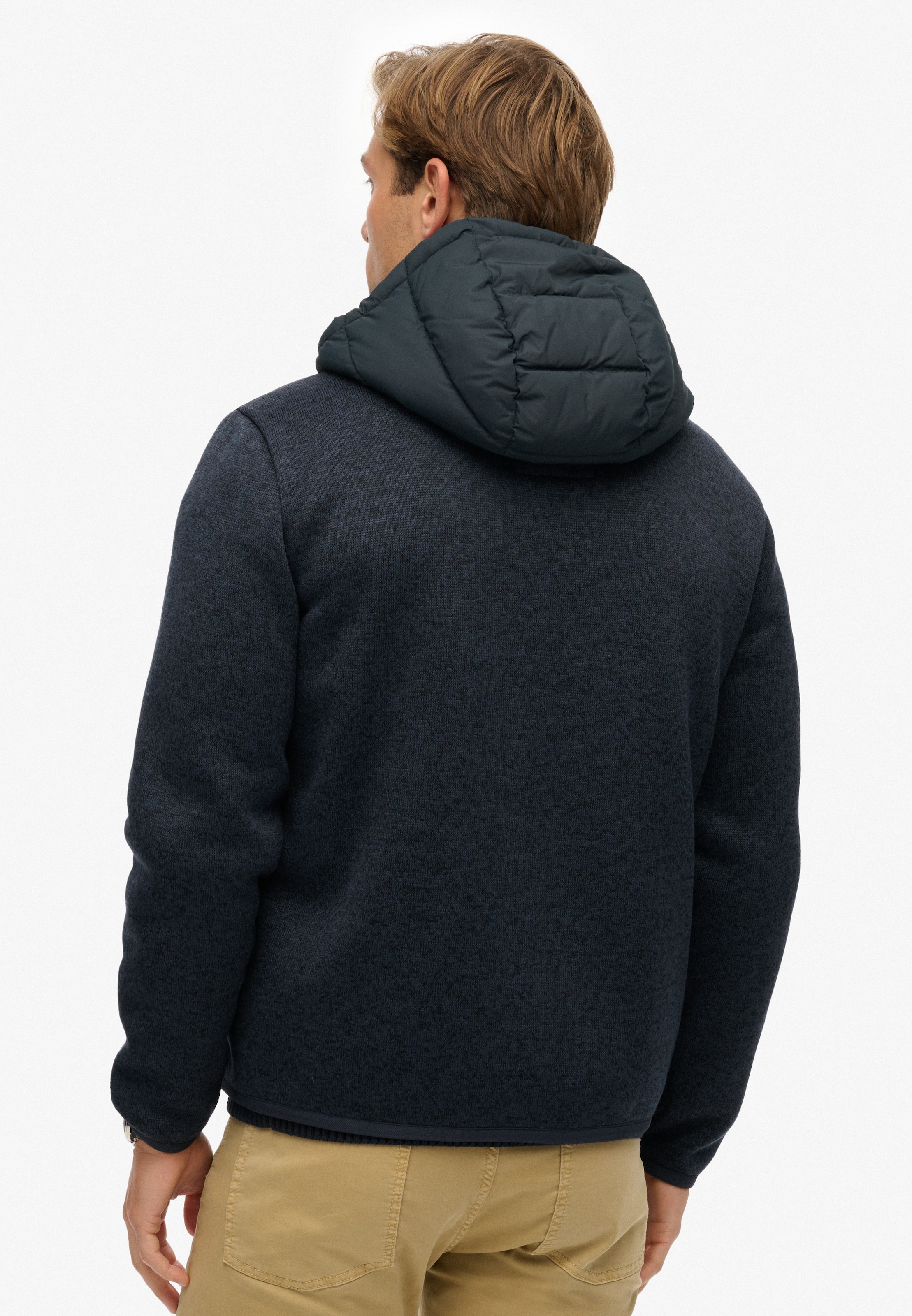 Superdry Steppjacke »HOODED STORM KNIT HYBRID JKT«, mit Kapuze