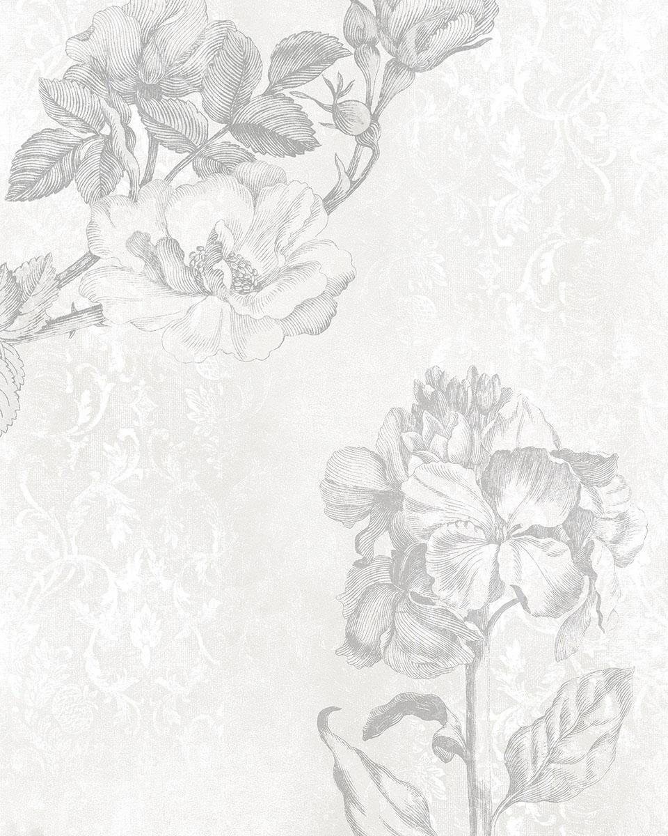 Komar Vliestapete "Digitaldruck Vlies - Baroque Grey - Größe 200 x 250 cm" bedruckt glatt Wohnzimmer, Schlafzimmer