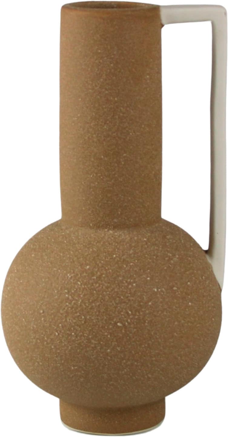 OTTO home Dekovase "Stryn, Vase in außergewöhnlicher Form, mit Henkel" Tischvase aus Keramik, Höhe ca. 20 cm, Keramikvase