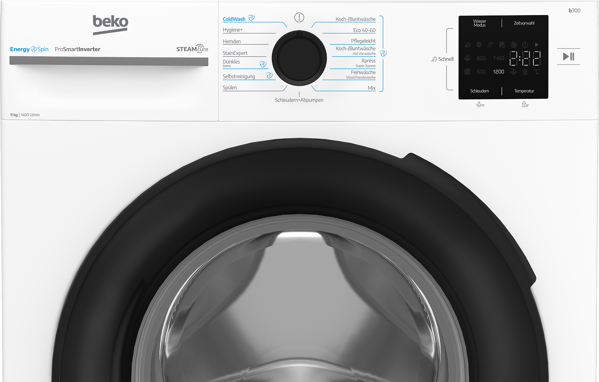 BEKO Waschmaschine »BM3WFU3941X« 9 kg 1400 U/min EnergySpin – optimierte Waschbewegungen für gründliche Reinigung.