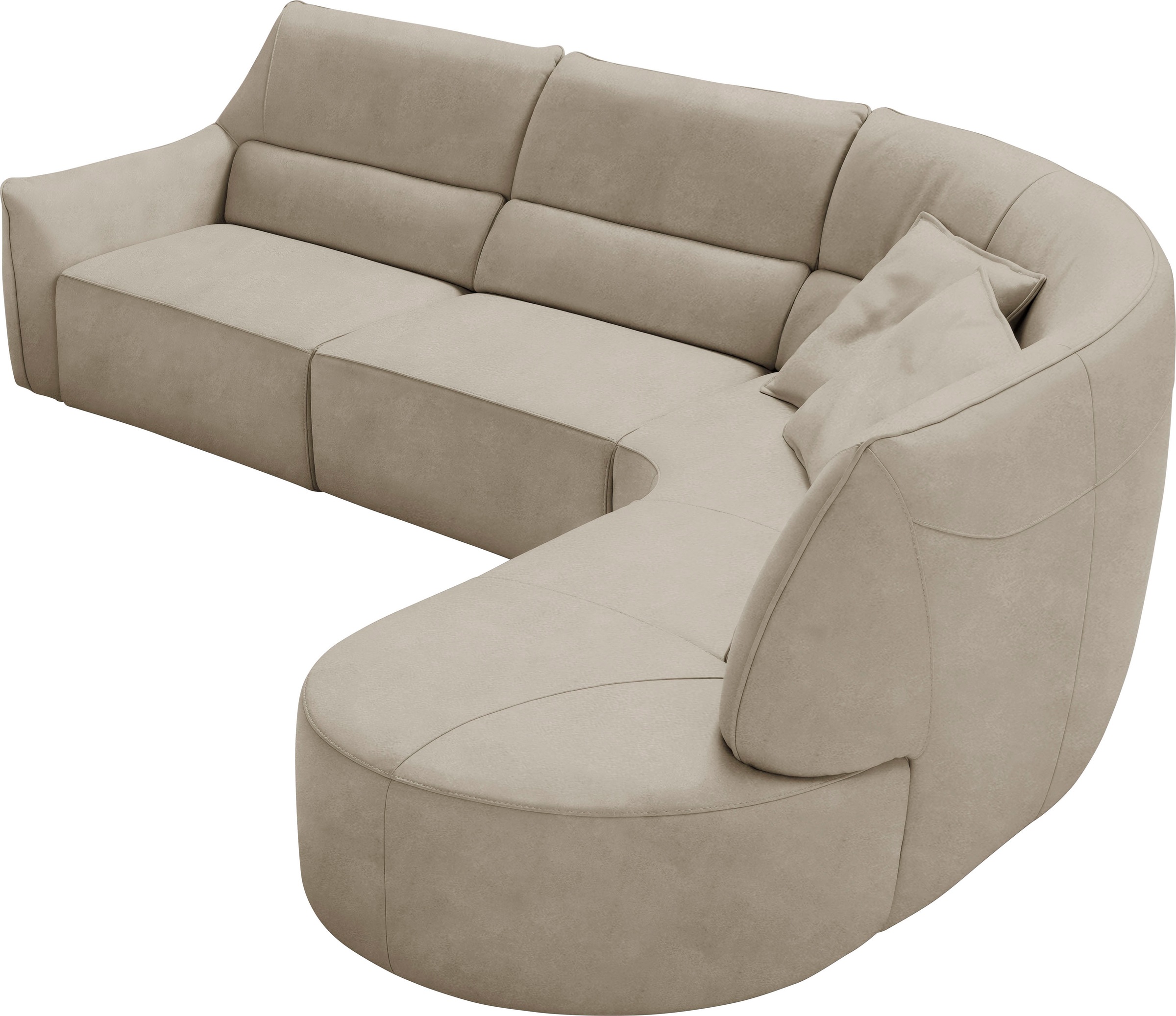 Thumbnail - Egoitaliano Ecksofa "Puffy, extravagant & edel, Retro Designsofa, hoher Sitzkomfort, L-Form" mit Ottomane, wahlweise mit...