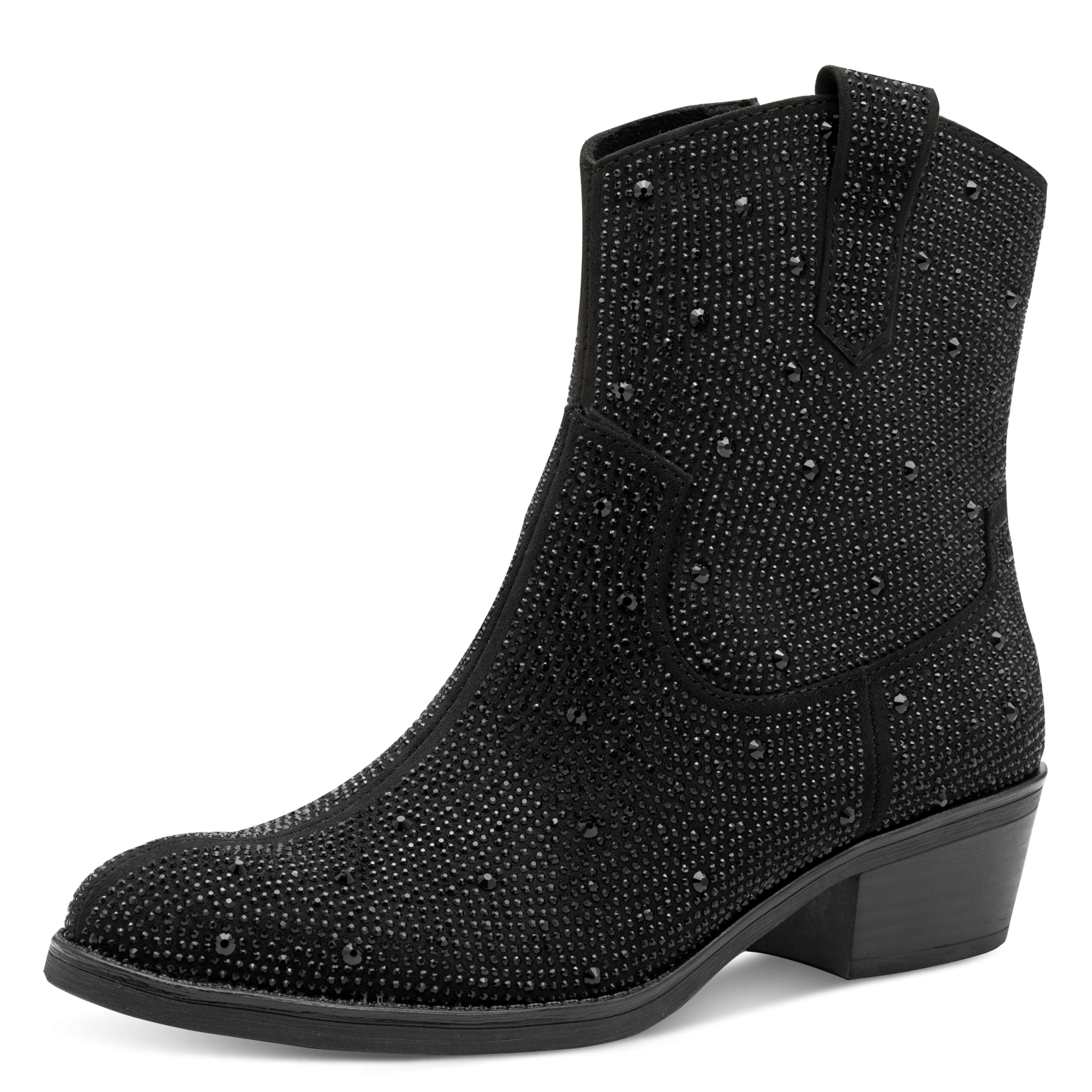 MARCO TOZZI Stiefelette, Blockabsatz, Westernboots mit funkelenden Strassst günstig online kaufen