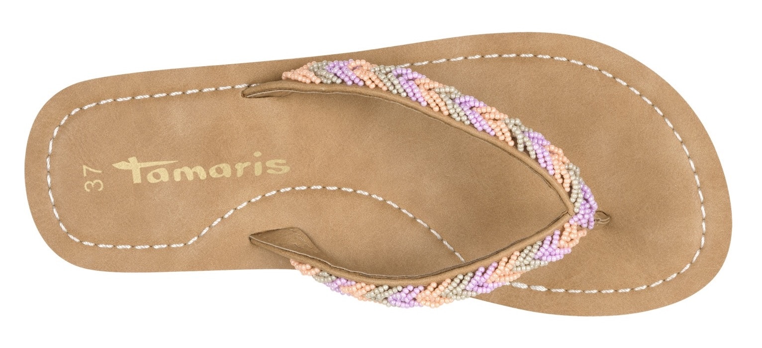 Tamaris Zehentrenner, Sommerschuh, Schlappen, Strandschuh in Flechtoptik