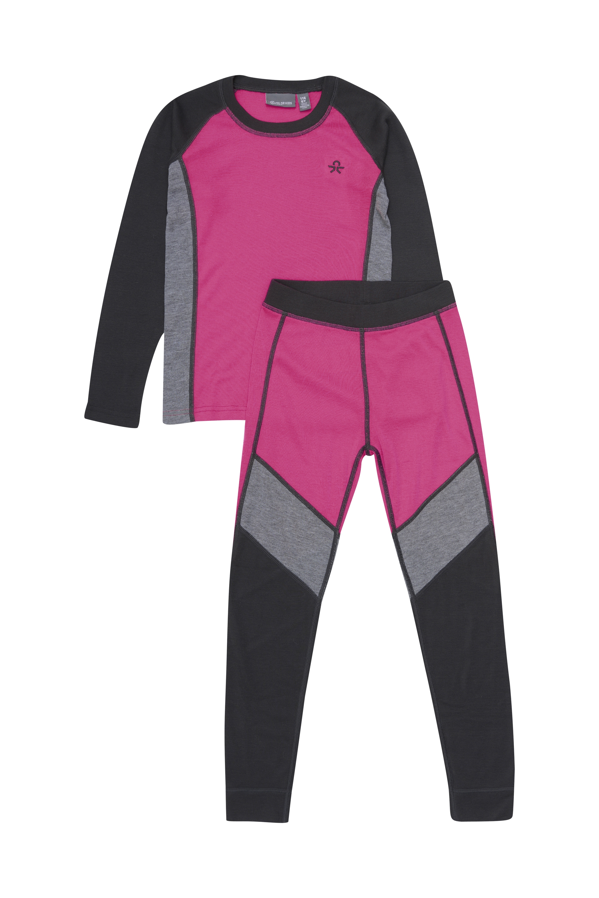 COLOR KIDS Langarmshirt & Leggings "Relaxanzug COSki Underwear - Colorblock"