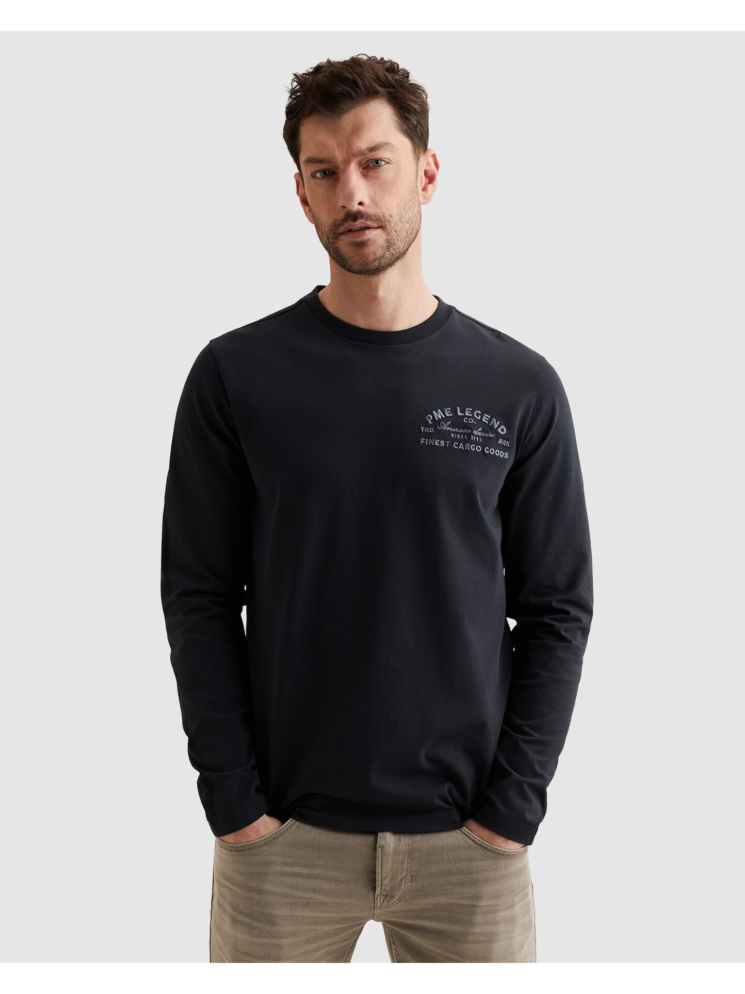 PME LEGEND Langarmshirt mit gesticktem Markenlogo