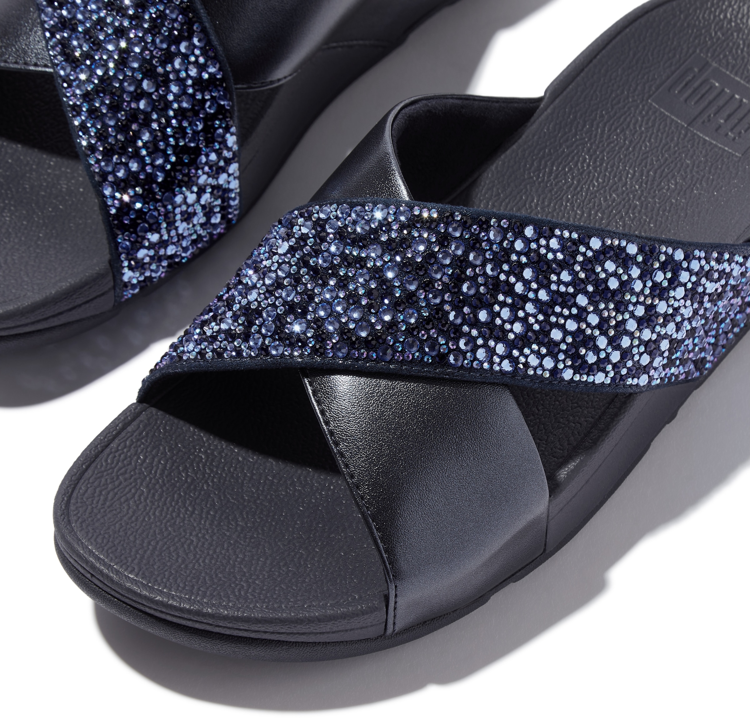 Fitflop Pantolette »LULU CRYSTAL«, Plateauschuh, Slides mit trendigen Glitzerdetails