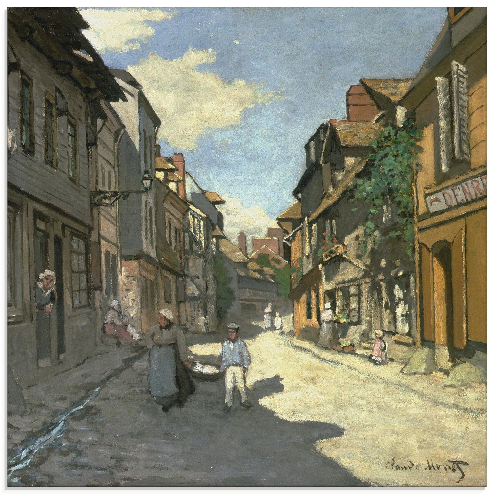 Artland Glasbild "Dorfstrasse, Normandie", Gebäude, (1 St.), in verschiedenen Größen