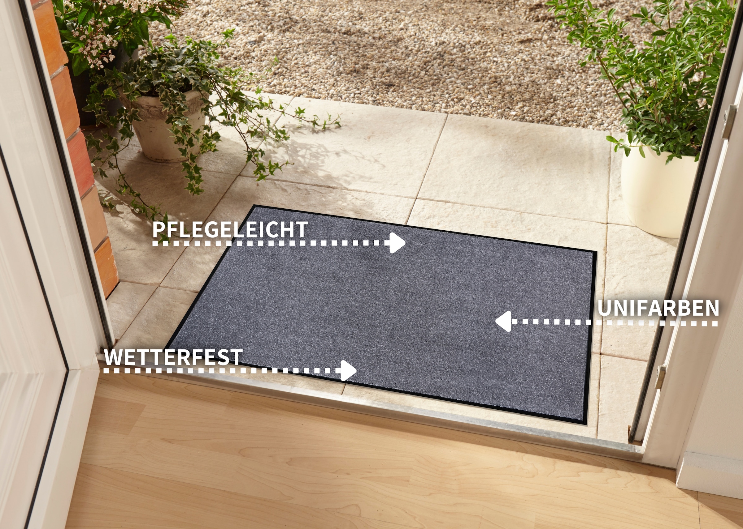 my home Fußmatte »Triton«, rechteckig, 7 mm Höhe, Schmutzfangmatte, Türmatte, In- und Outdoor, Läufer, waschbar