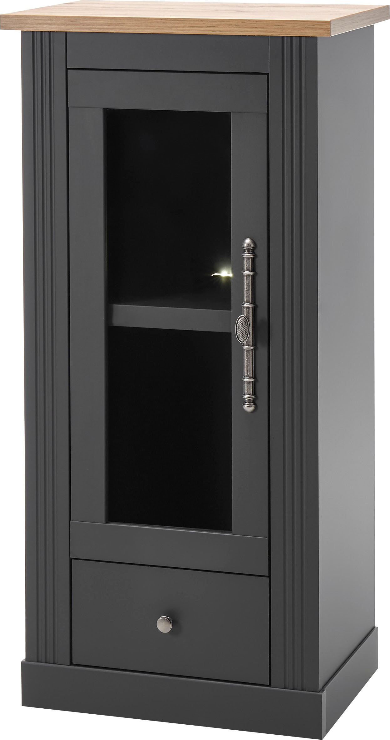 OTTO home Vitrine "Westminster, Hochschrank im Landhausstil, Glasvitrine, Stauraumelement" Metallgriffe, ausreichend Stauraum, in 2 Farben erhältlich