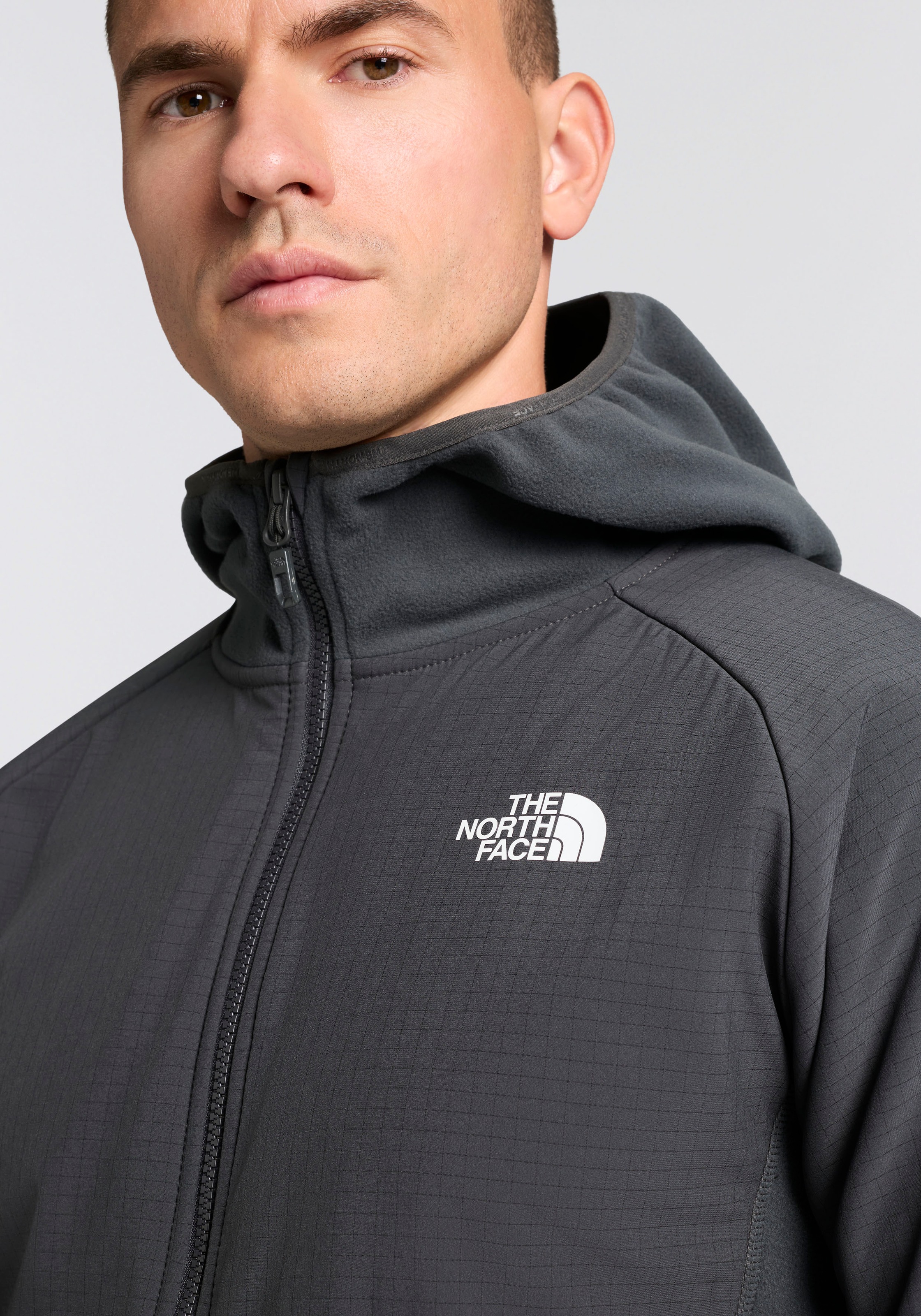 Thumbnail - The North Face Fleecejacke "Glacier Fleece" mit Kapuze mit Logodruck