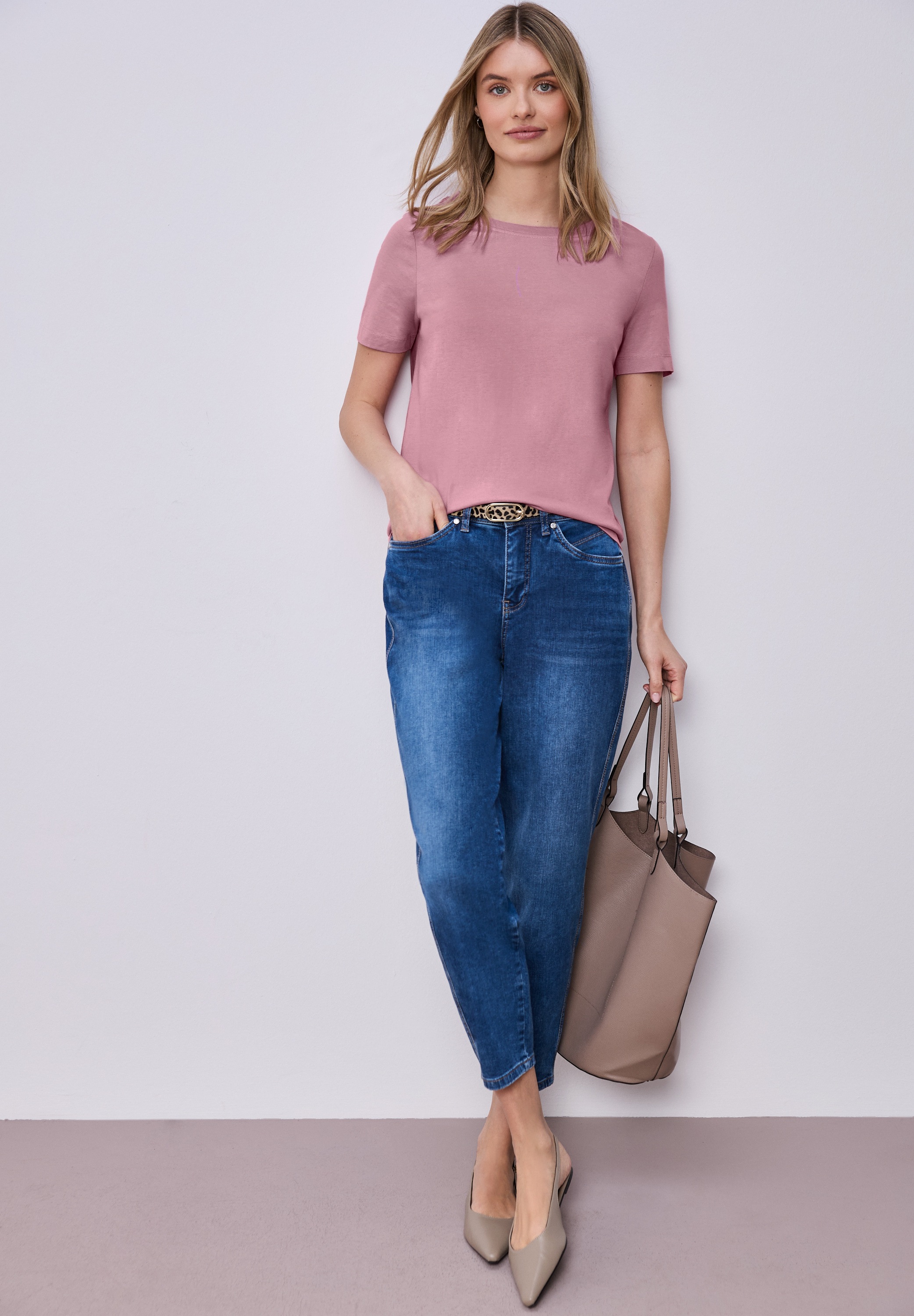 STREET ONE T-Shirt in Unifarbe günstig online kaufen