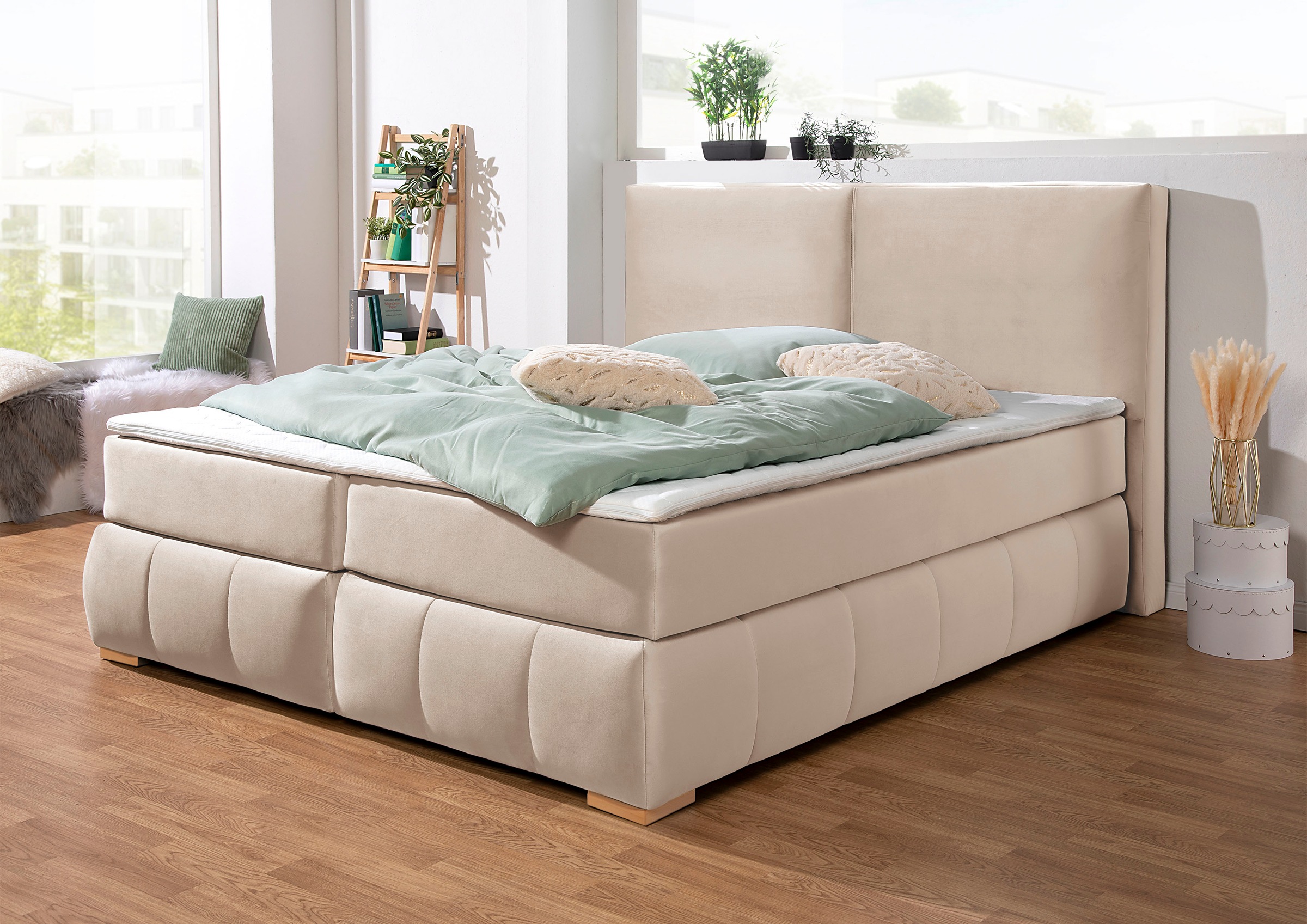 Home affaire Boxspringbett "Wehma" inkl. Topper in 3 verschiedenen Matratze günstig online kaufen