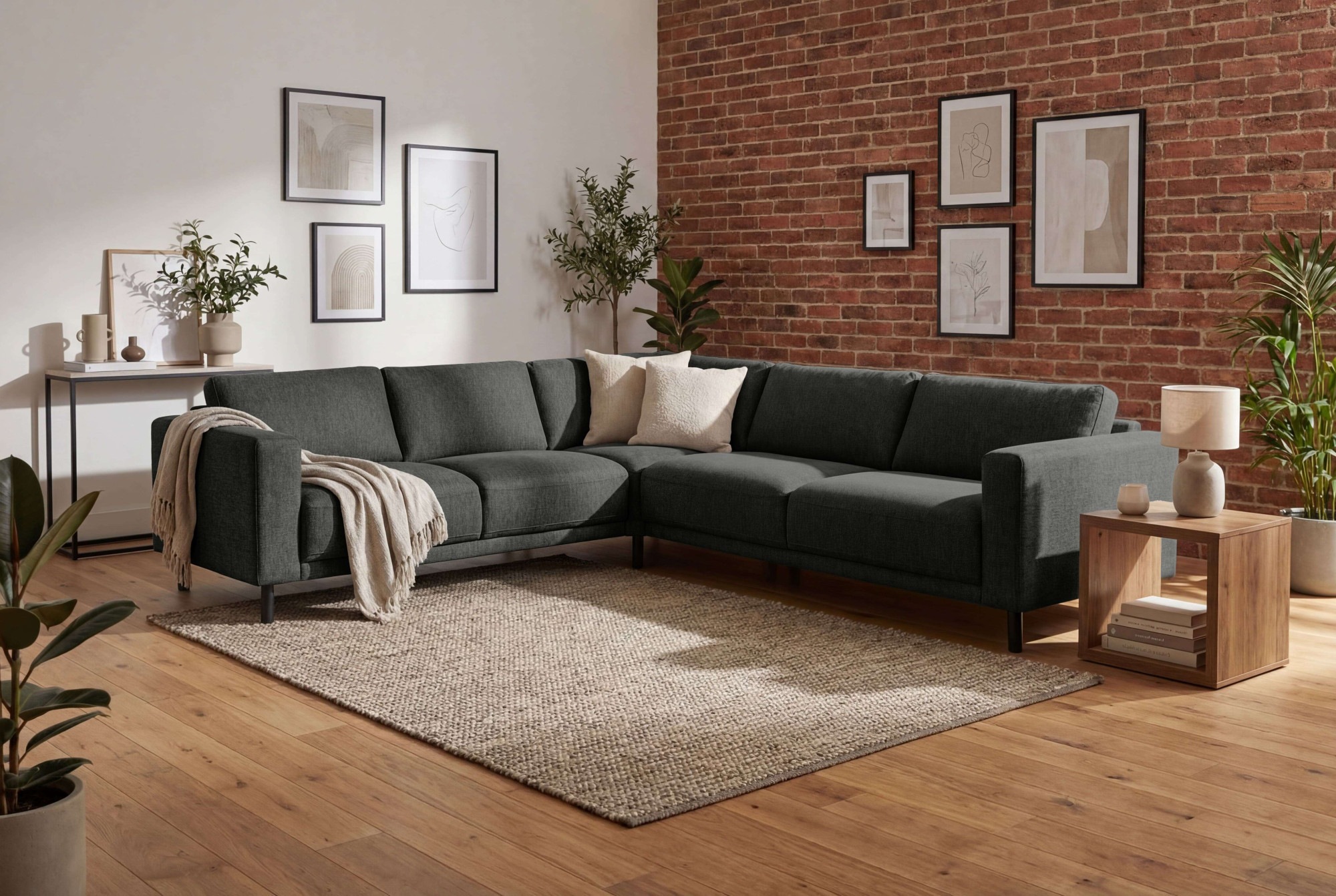 Home affaire Ecksofa "Sveeva, L-Form, B.288 cm, schwarze Metallfüße" langle günstig online kaufen