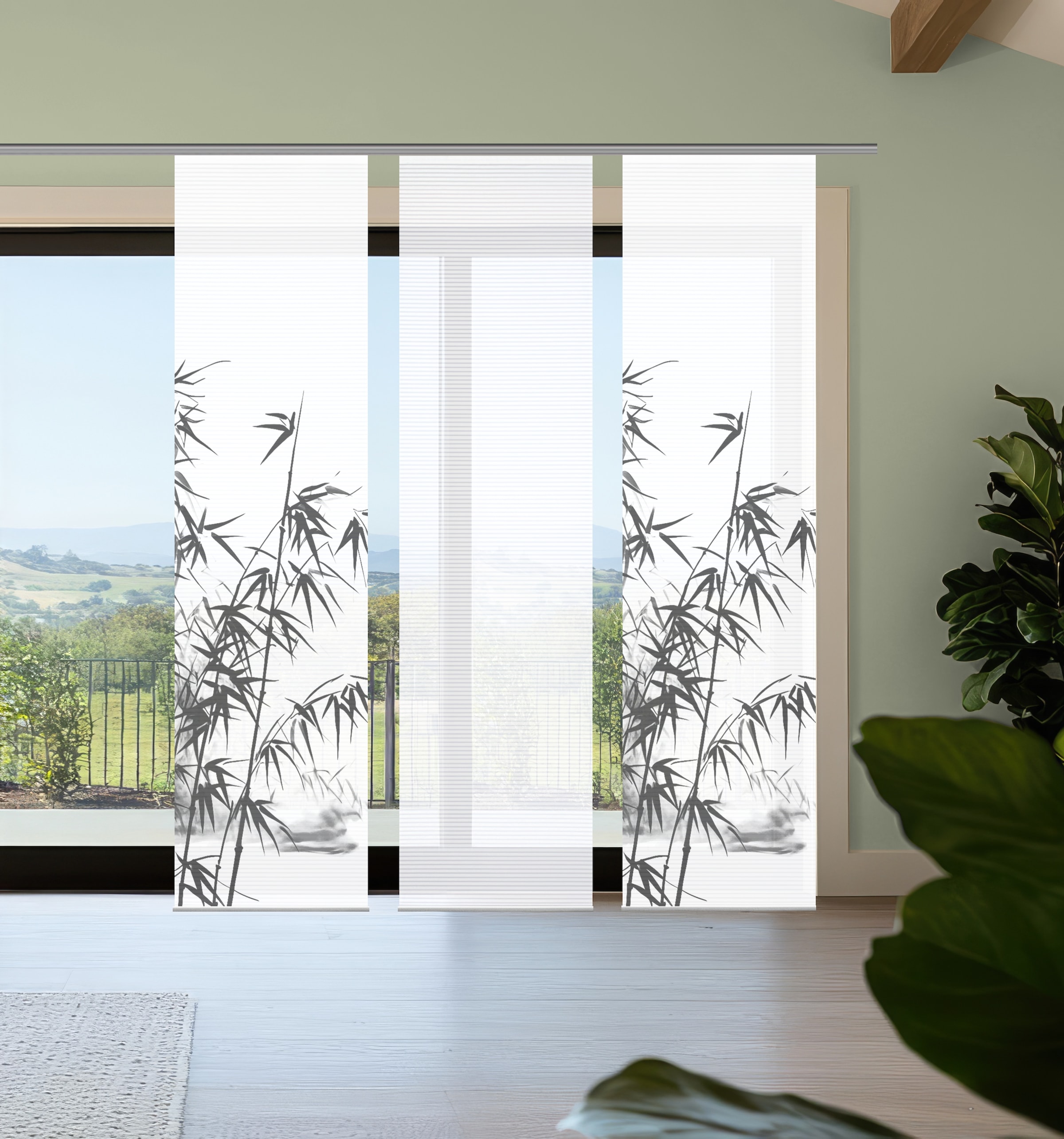 HOME in green Schiebegardine "RUFUS" Paneelwagen 3 Stk. tlg. Bambusoptik, S günstig online kaufen