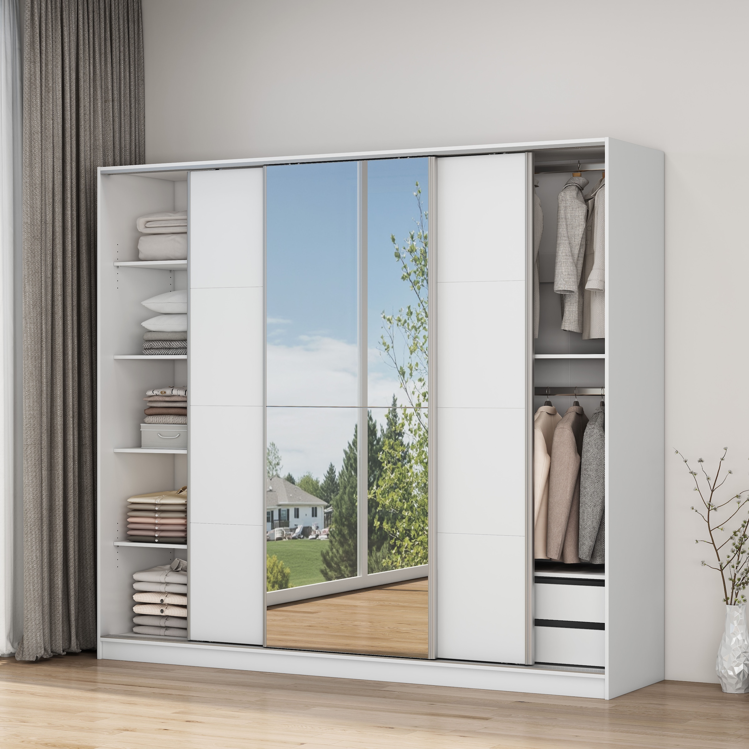 OTTO home Kleiderschrank »Trento Schlafzimmerschrank mit Premium Ausstattung &  Schiebetüren« Leichtgängige Schiebetüren mit Softclose und tolle Innenaussatttung