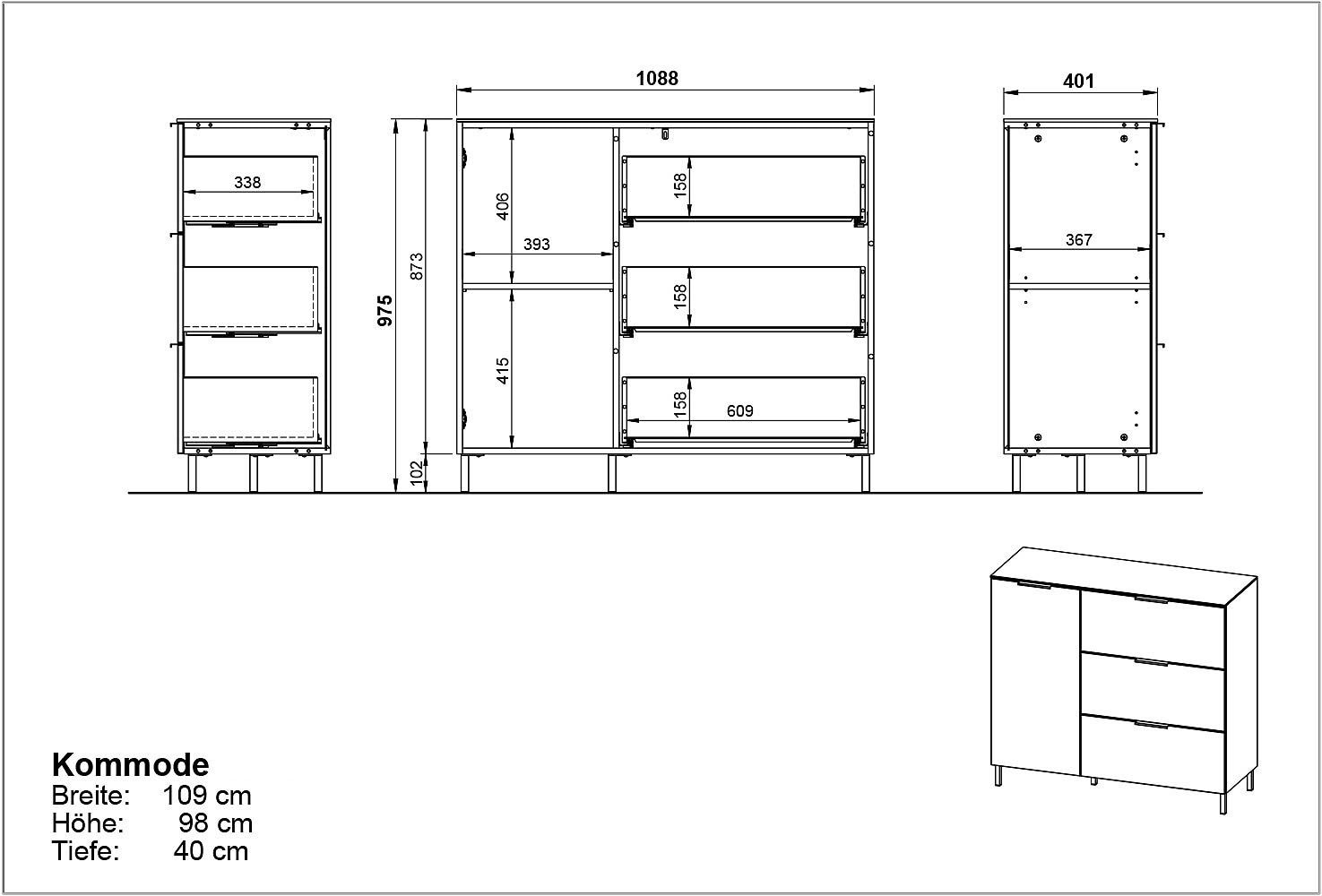GERMANIA Sideboard »Savoca« 1 Stk. tlg.