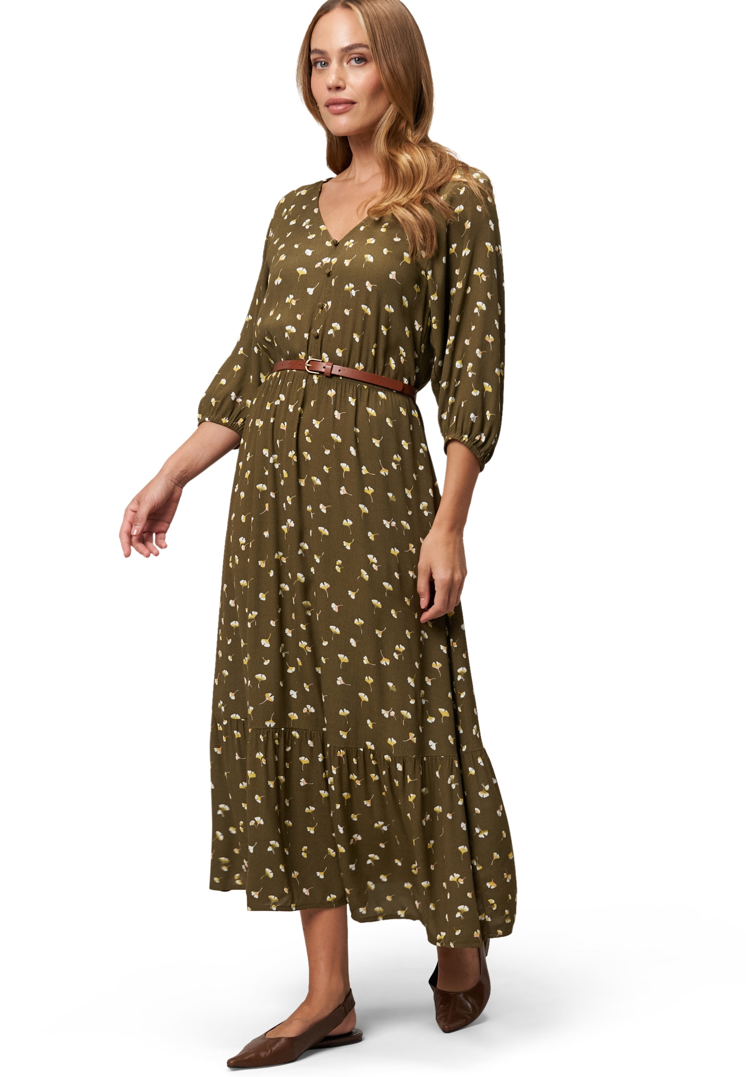 Zero Maxikleid »zero Maxikleid mit Volants«, Gürtel