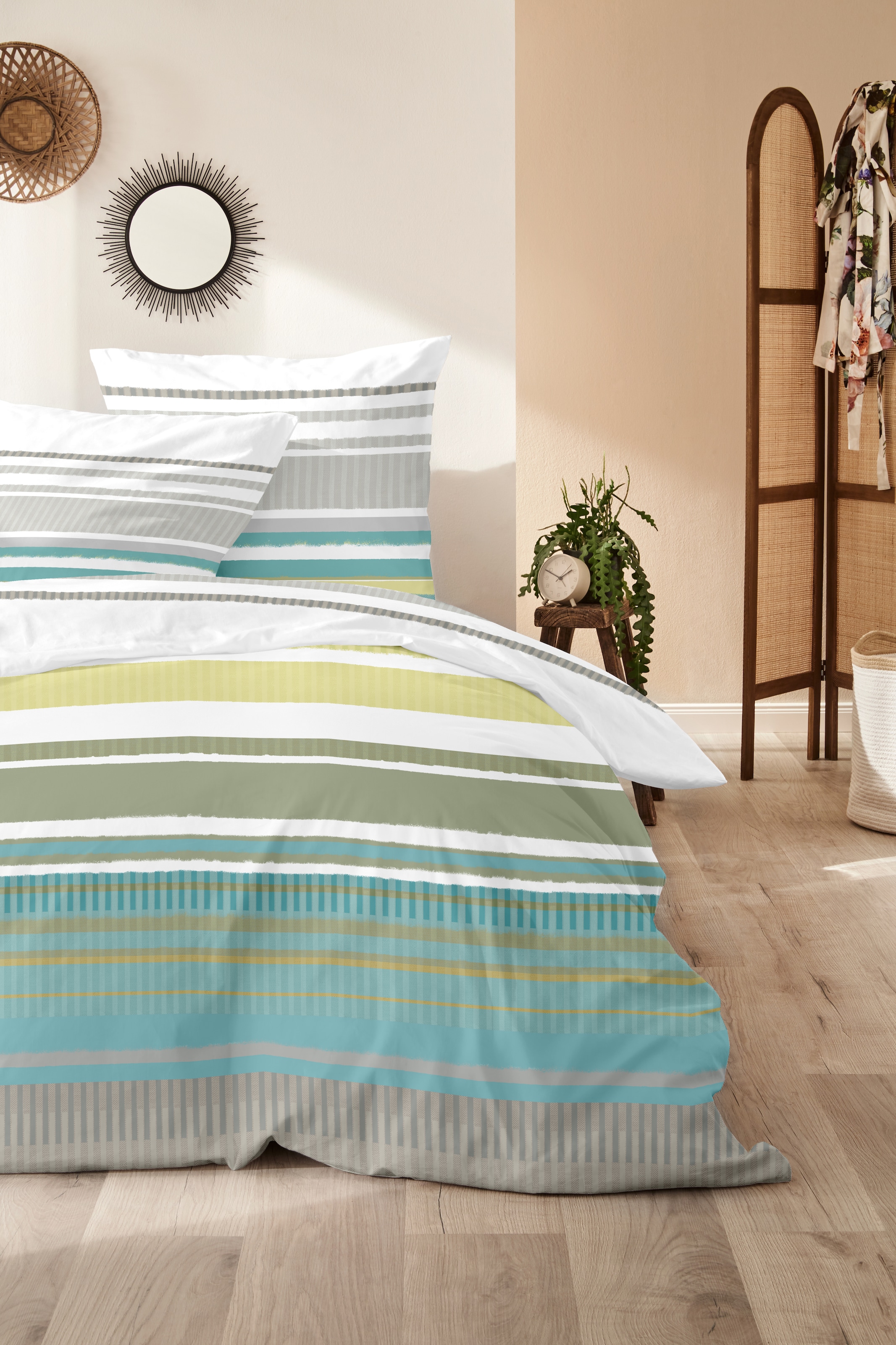 Primera Bettwäsche »Perkal-Bettwäsche Summer Stripe«, mit modernen Streifen