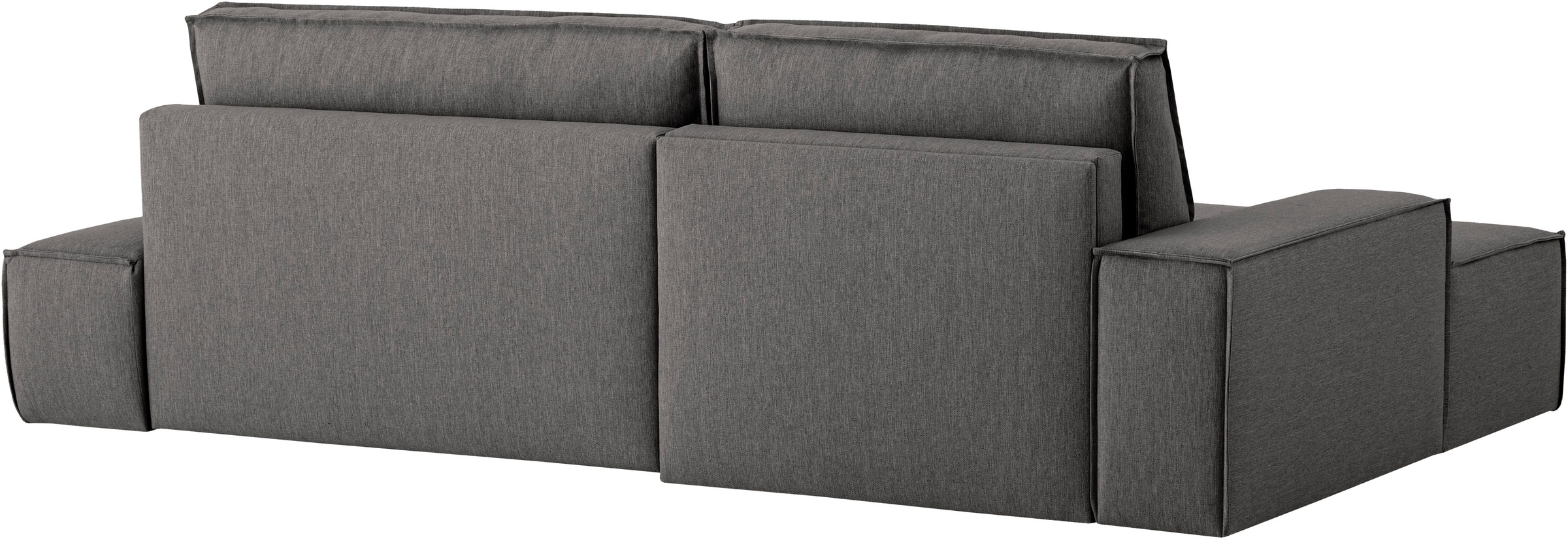 OTTO home Ecksofa »SHERWOOD,  Schlafsofa in L-Form offen (275cm), Cord, Leinenoptik« Schlaffunktion und Bettkasten, Kedernaht, hoher Sitz- & Liegekomfort,