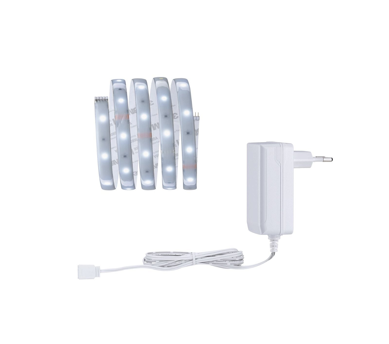 PAULMANN LED-Streifen "MaxLED 250 Basisset 1,5m Daylight 6W 230/24V Silber Kunststoff", Flammen 1 Stk., silber, Küche, Lichterketten, IP44 Cover 6500K