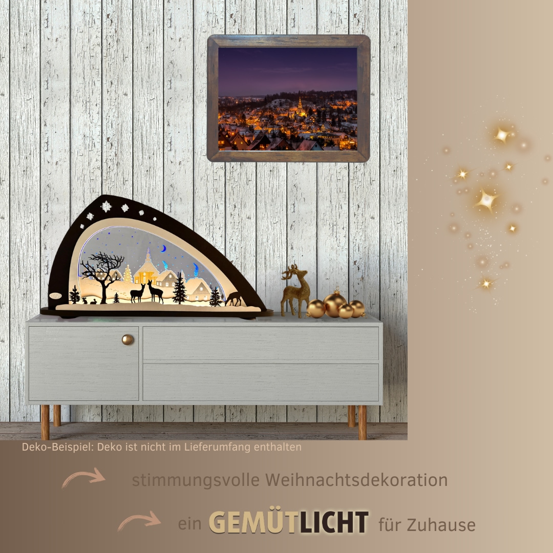 Weigla LED Schwibbogen »Stille Nacht,« Erzgebirge garantiert, aus Buchenholz & Acrylglas