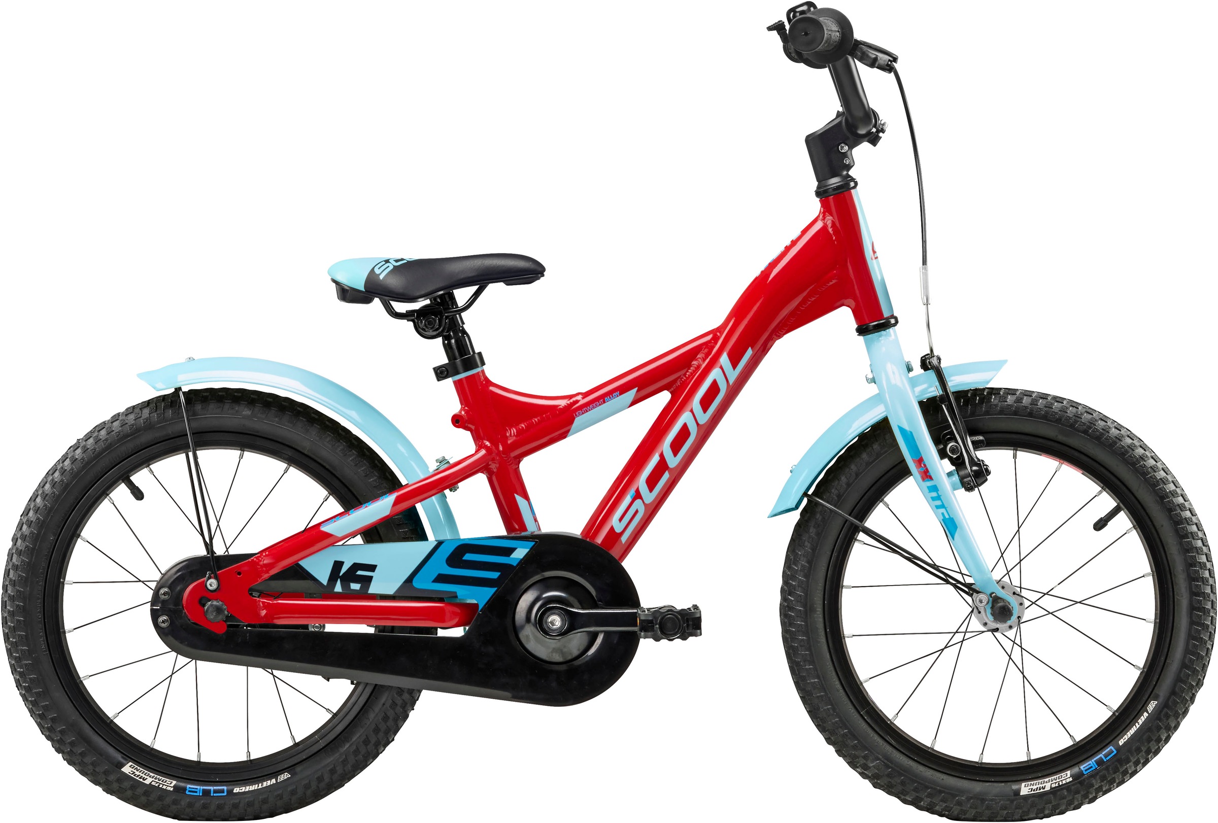 S’COOL Kinderfahrrad "SCOOL XXlite 16-1S - Red/Light Blue" 1 Gang ohne Schaltung Stützräder montierbar