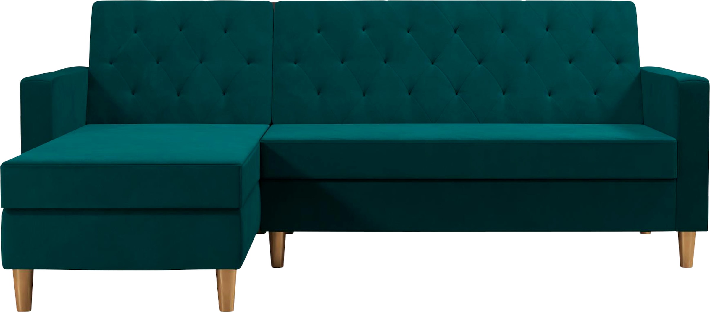 Cosmo Living Ecksofa »Liberty«, mit Schlafffunktion, Recamiere mit Stauraum beidseitig...