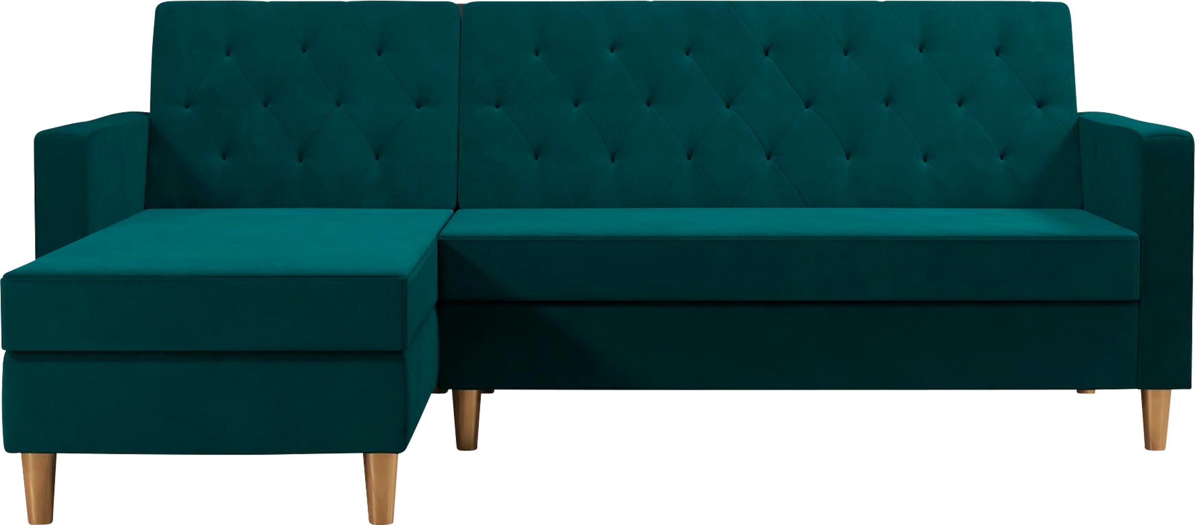 Dorel Home Ecksofa "Liberty, L-Form," mit Schlafffunktion, Recamiere beidseitig montierbar, Sitzhöhe 43 cm