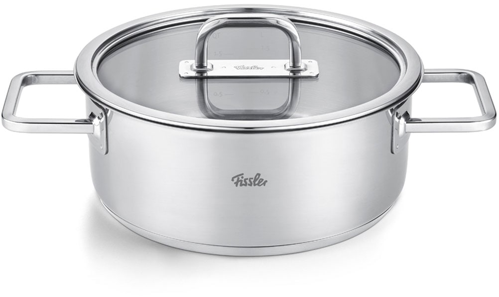 Fissler Topf-Set »Viseo® Pro« Set, 3 Kochtöpfe & 1 Bratentopf mit Deckel, 1 Stielkasserolle, 9 tlg. Edelstahl 18/10