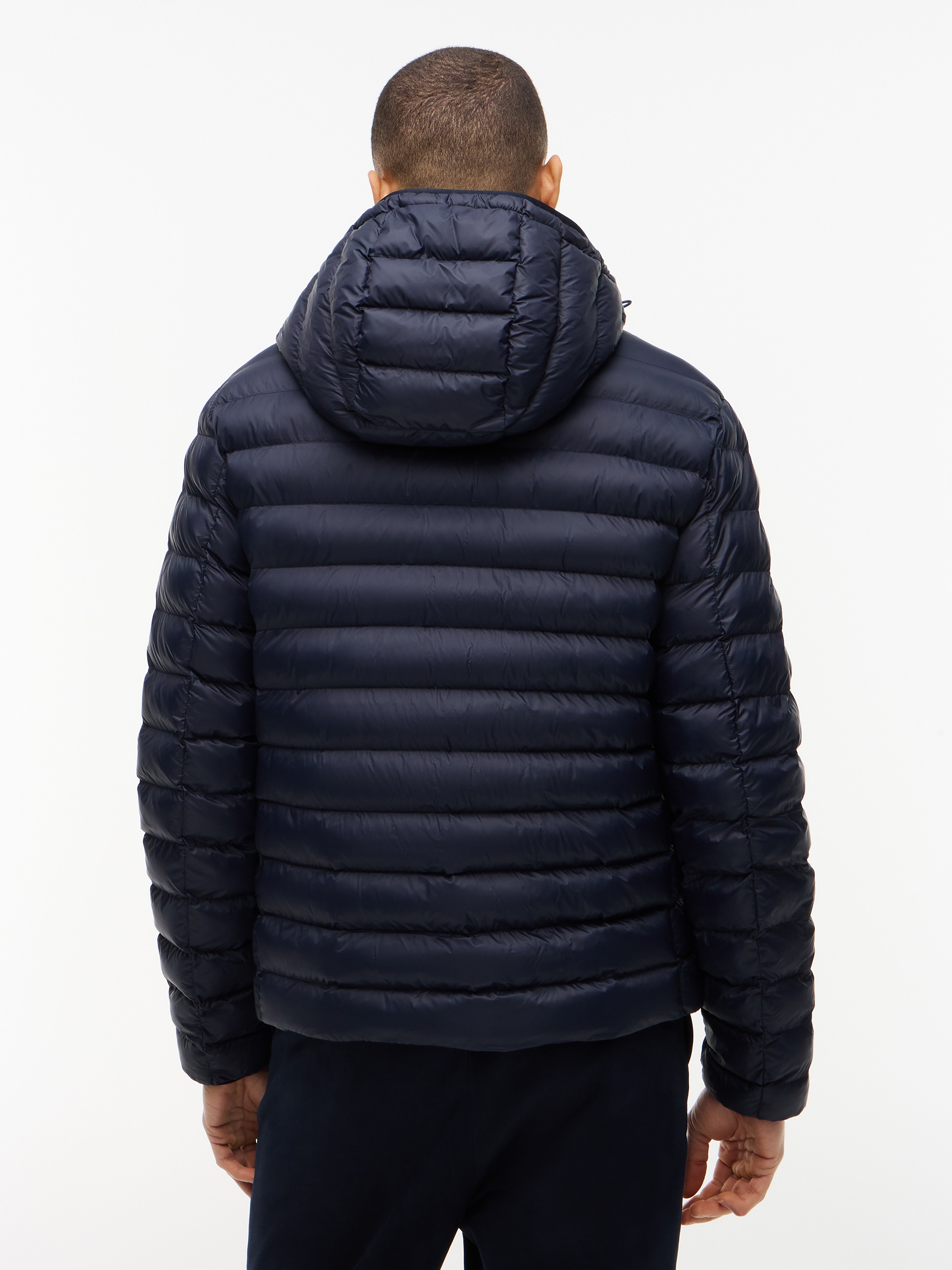 Tommy Hilfiger Steppjacke »PACKABLE RECYCLED HOODED« mit Kapuze sportive Kapuze mit Global Stripe