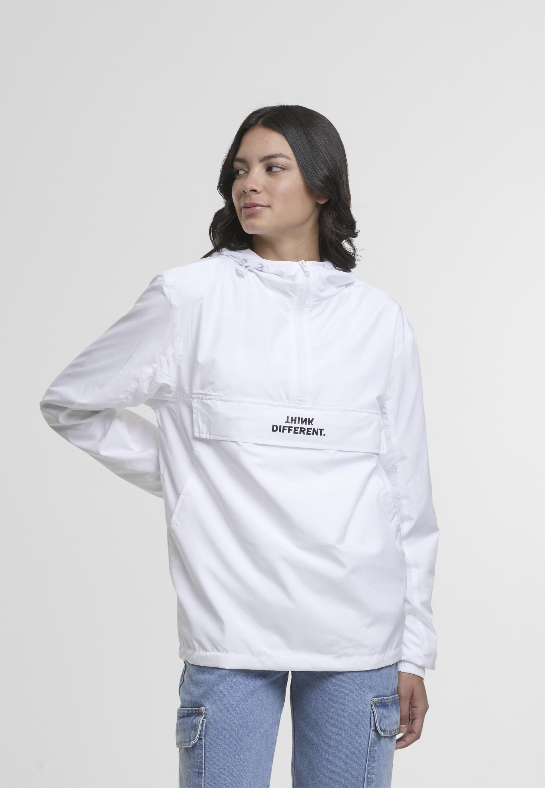 MisterTee Allwetterjacke »MisterTee Think Different Basic Pull Over Jacket« 1 Stk. tlg. mit Kapuze