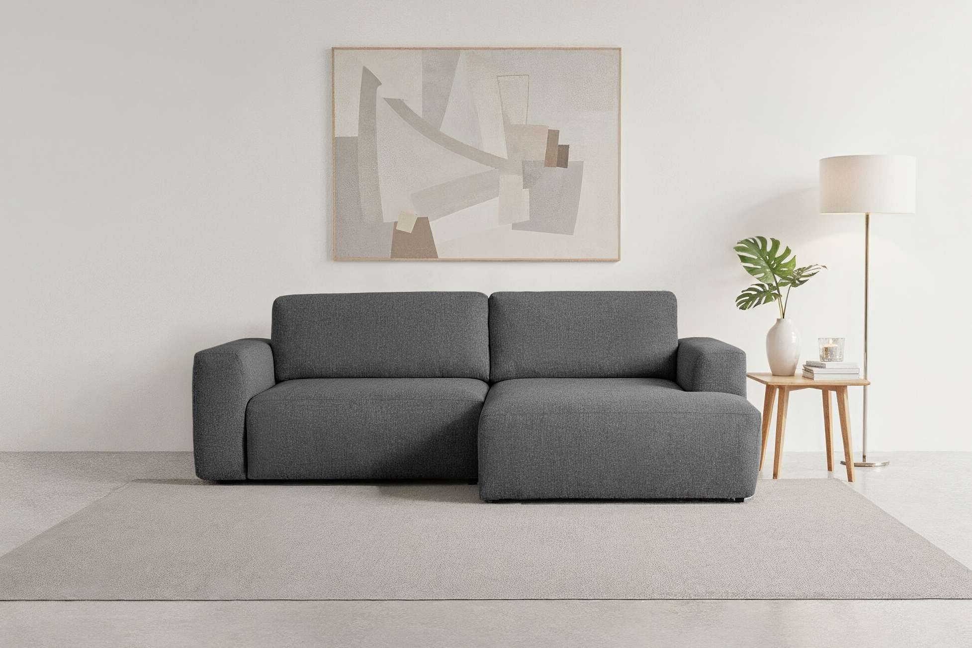 andas Schlafsofa "Noord Schlafecksofa, Breite 250 cm" Cord, Struktur, Webst günstig online kaufen
