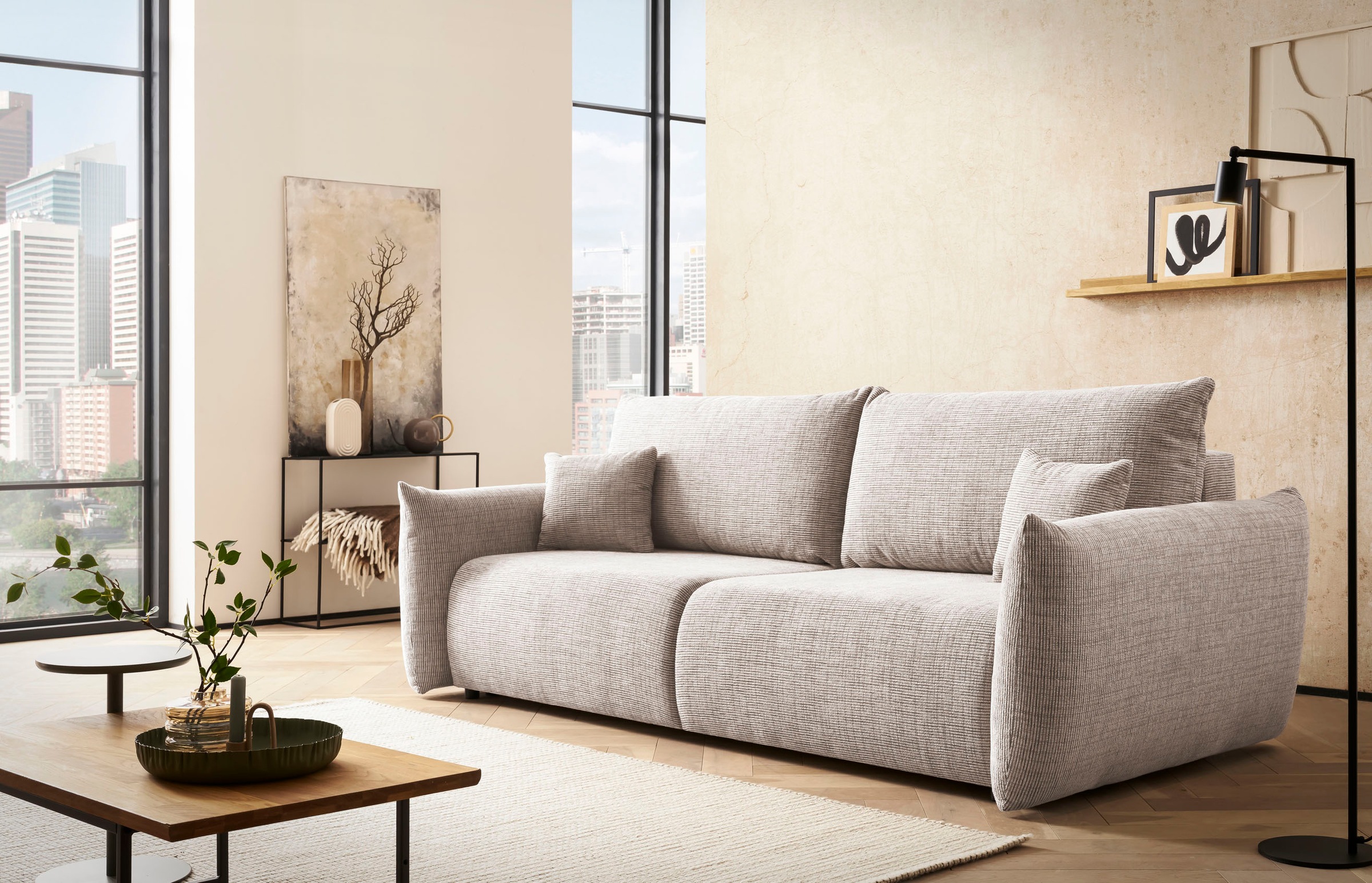 Home affaire 3-Sitzer "MAVAS Schlafsofa mit Bettkasten" ca.240/108cm (Liege günstig online kaufen